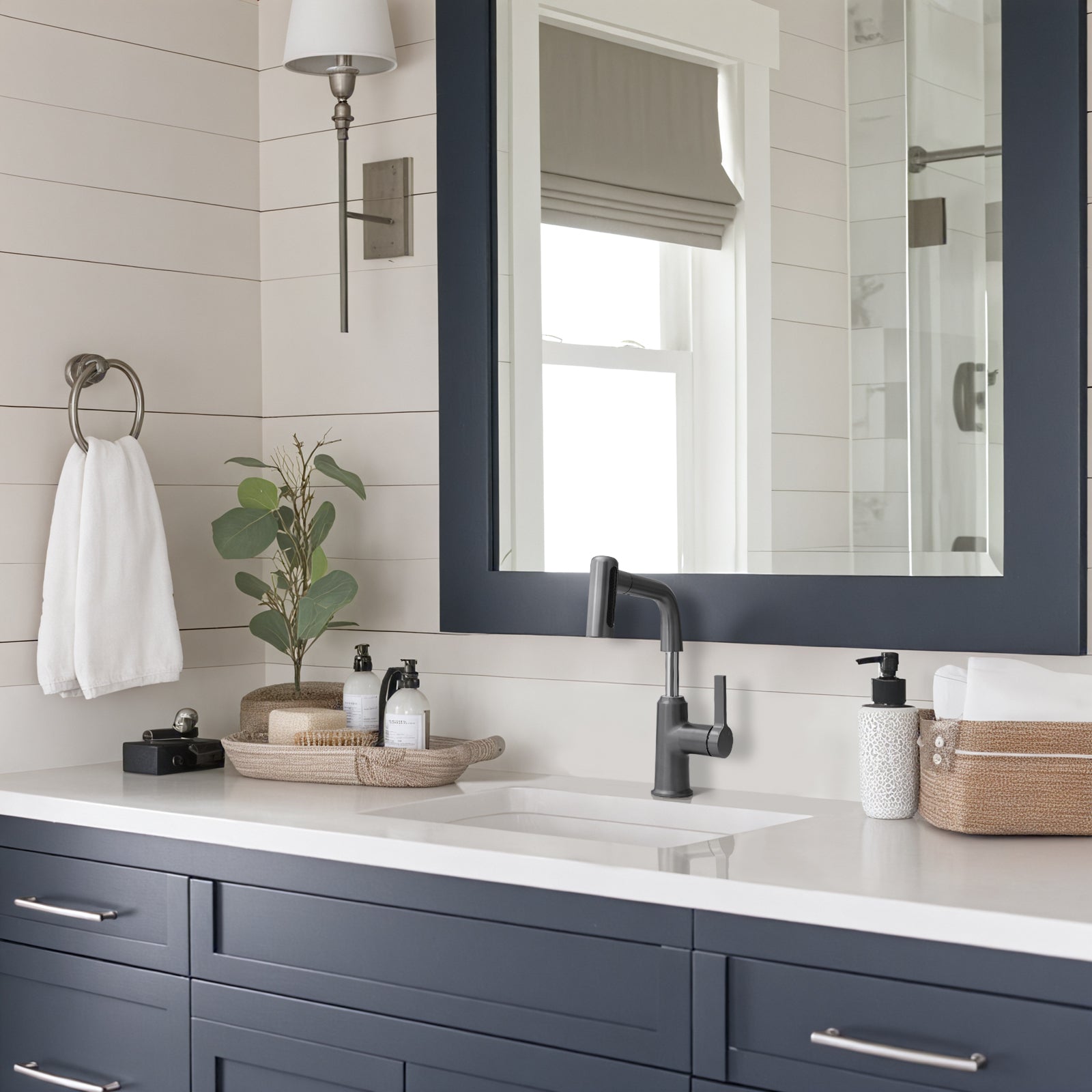 Lefton Single - Hole Waterfall & Pull - Out Liftable Bathroom Faucet - BF2209 - Bathroom Faucets - Lefton Home