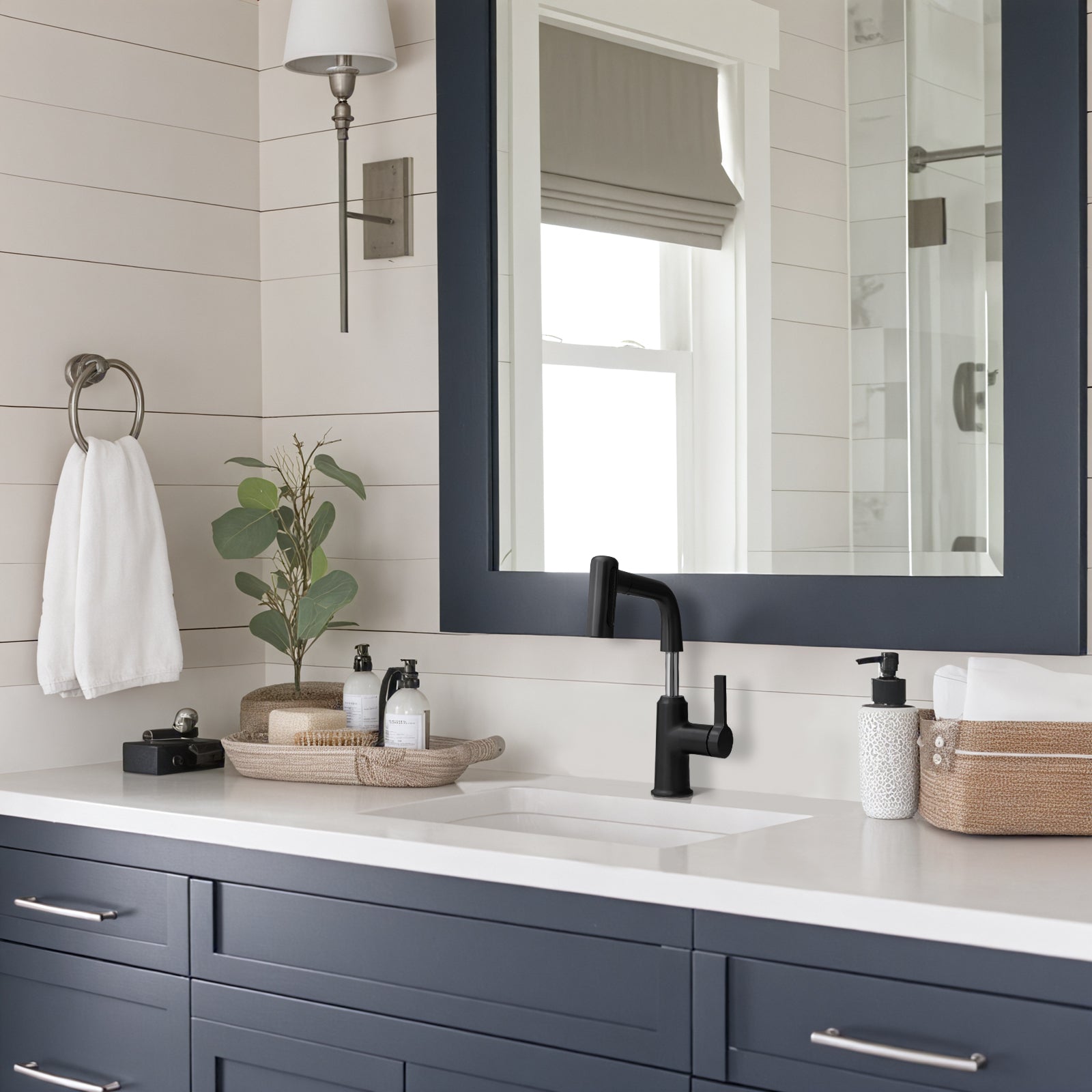 Lefton Single - Hole Waterfall & Pull - Out Liftable Bathroom Faucet - BF2209 - Bathroom Faucets - Lefton Home