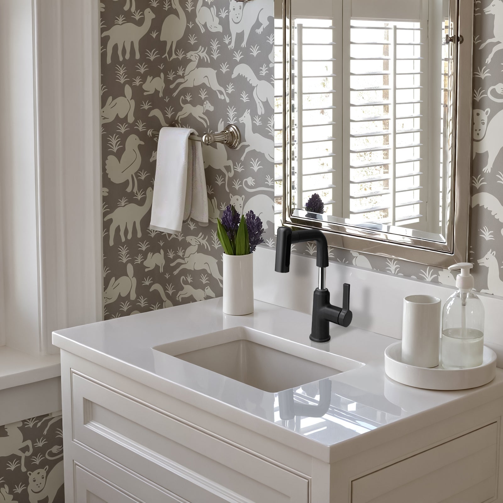 Lefton Single - Hole Waterfall & Pull - Out Liftable Bathroom Faucet - BF2209 - Bathroom Faucets - Lefton Home