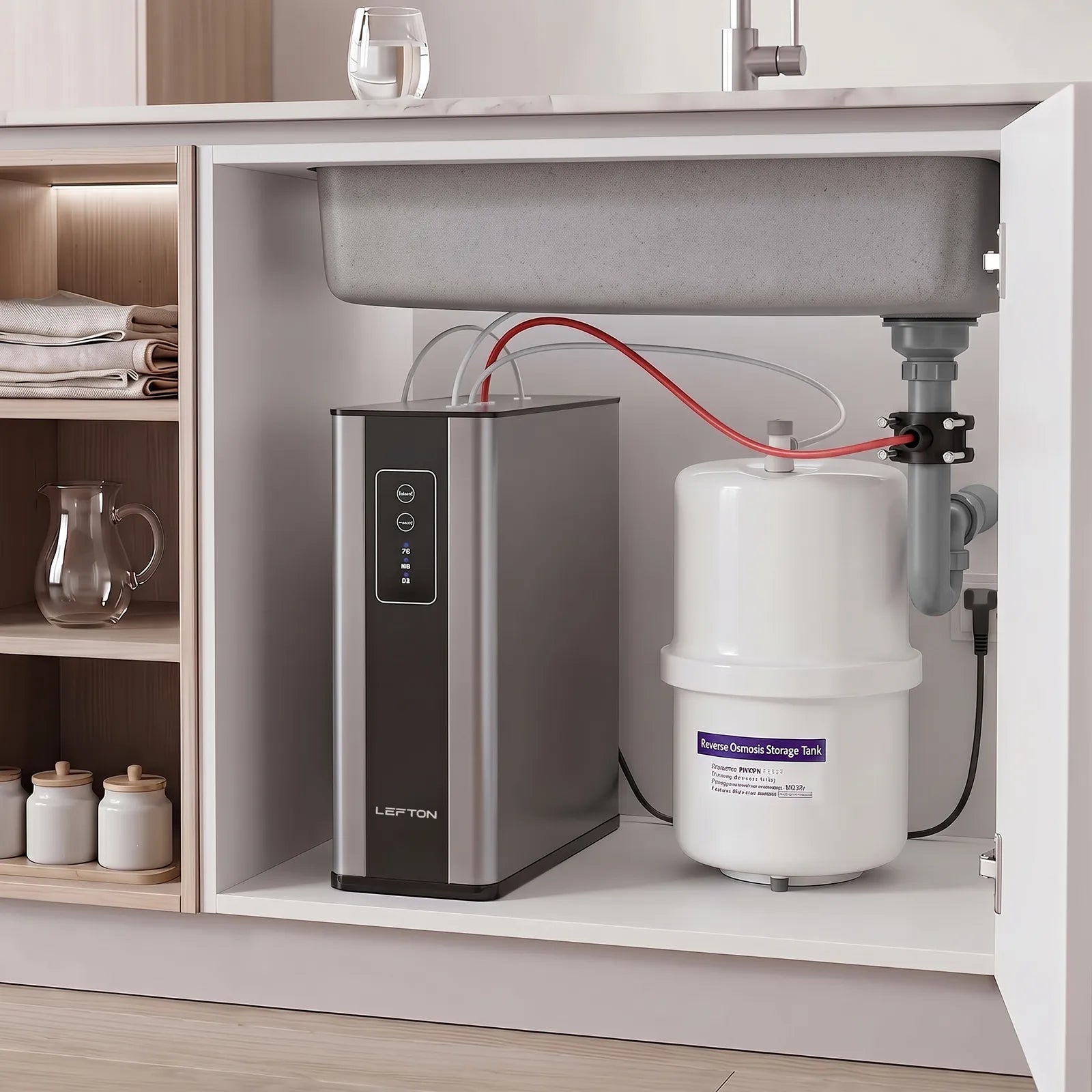 Lefton Smart 3-Stage Undersink Reverse Osmosis Water Filtration System-WF02 -Water Filters- Lefton Home