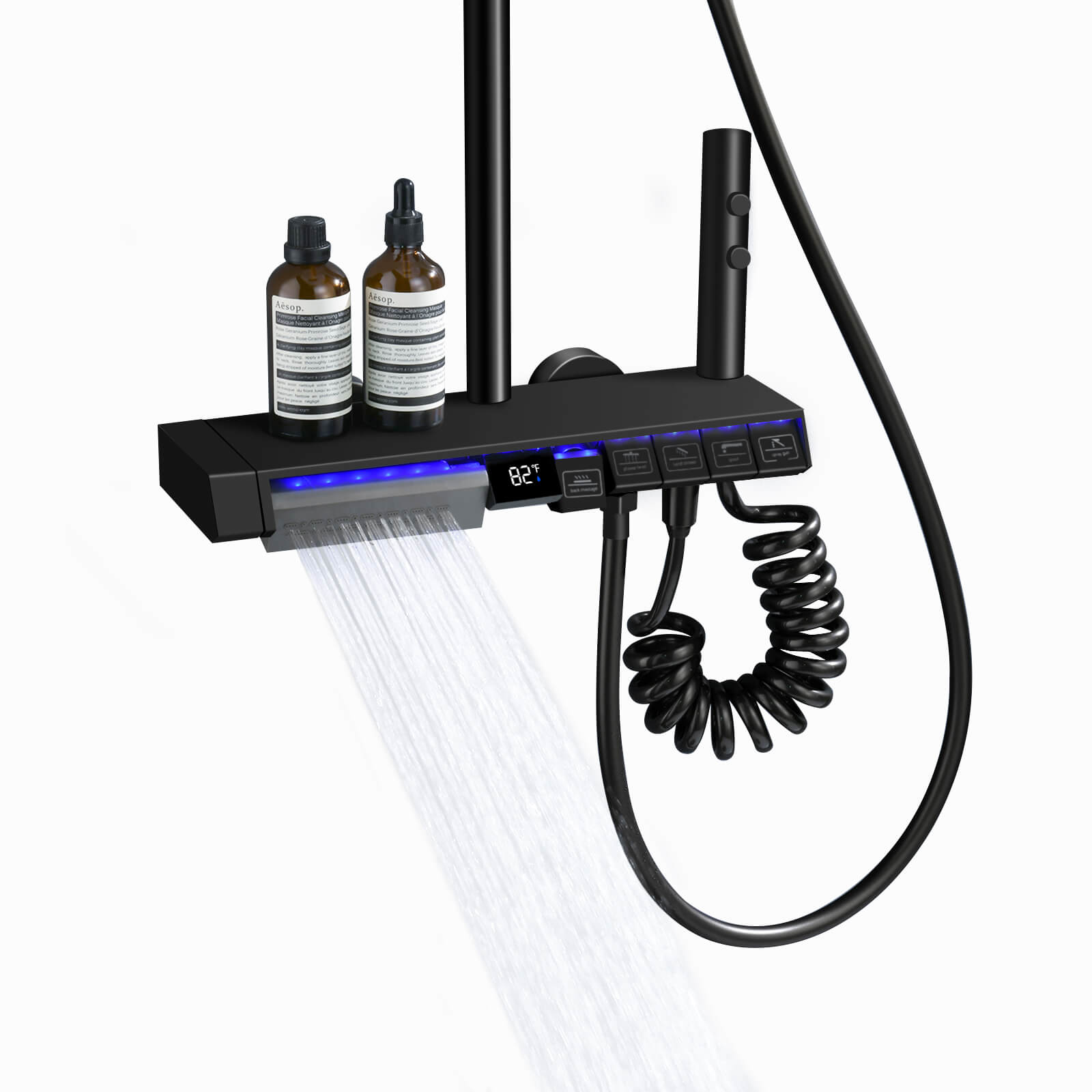 Lefton Thermostatic Shower System with 5 Water Modes and Temperature Display Screen - SST2206 - Shower Systems - Lefton Home