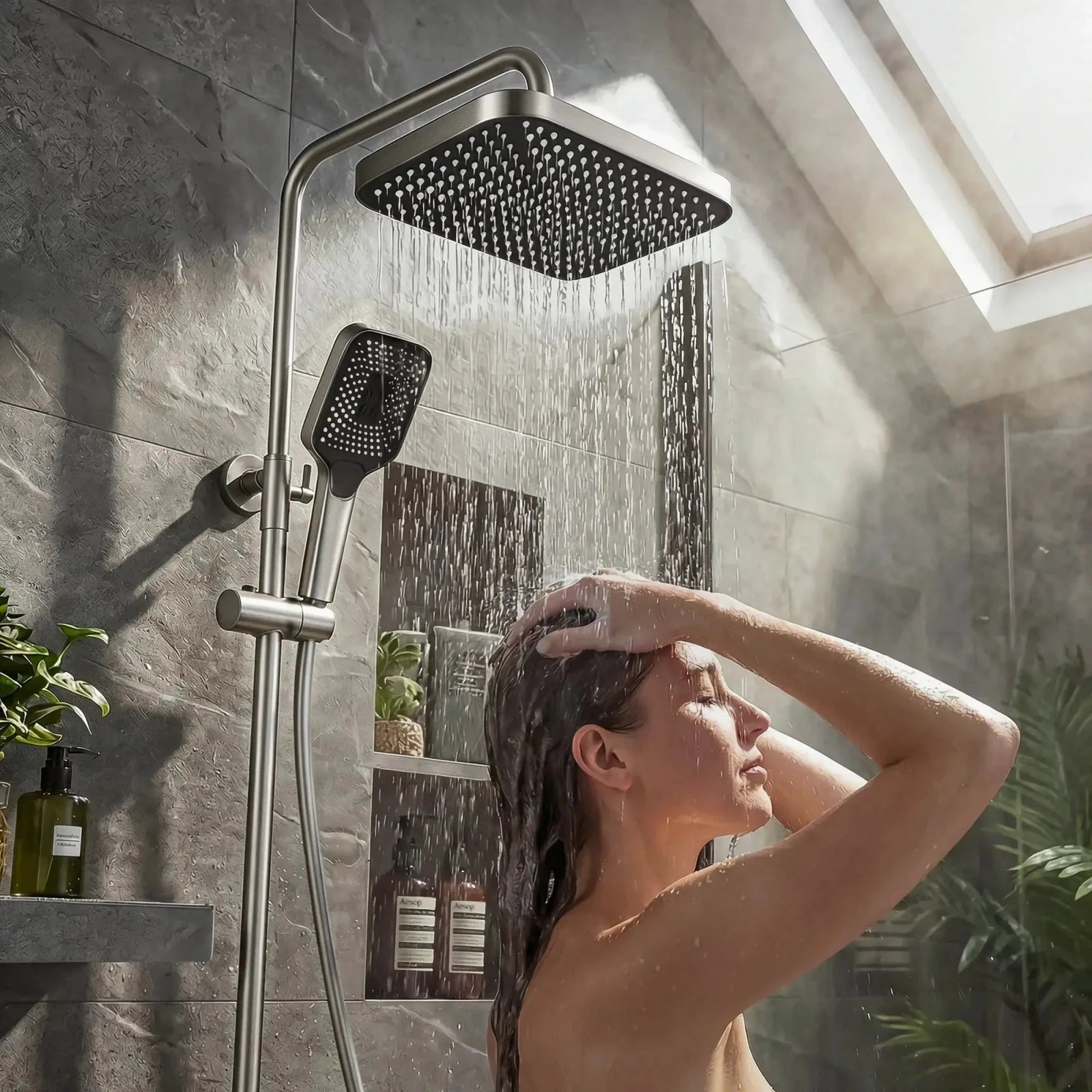 Lefton Thermostatic Shower System with 5 Water Modes and Temperature Display Screen - SST2206 - Shower Systems - Lefton Home