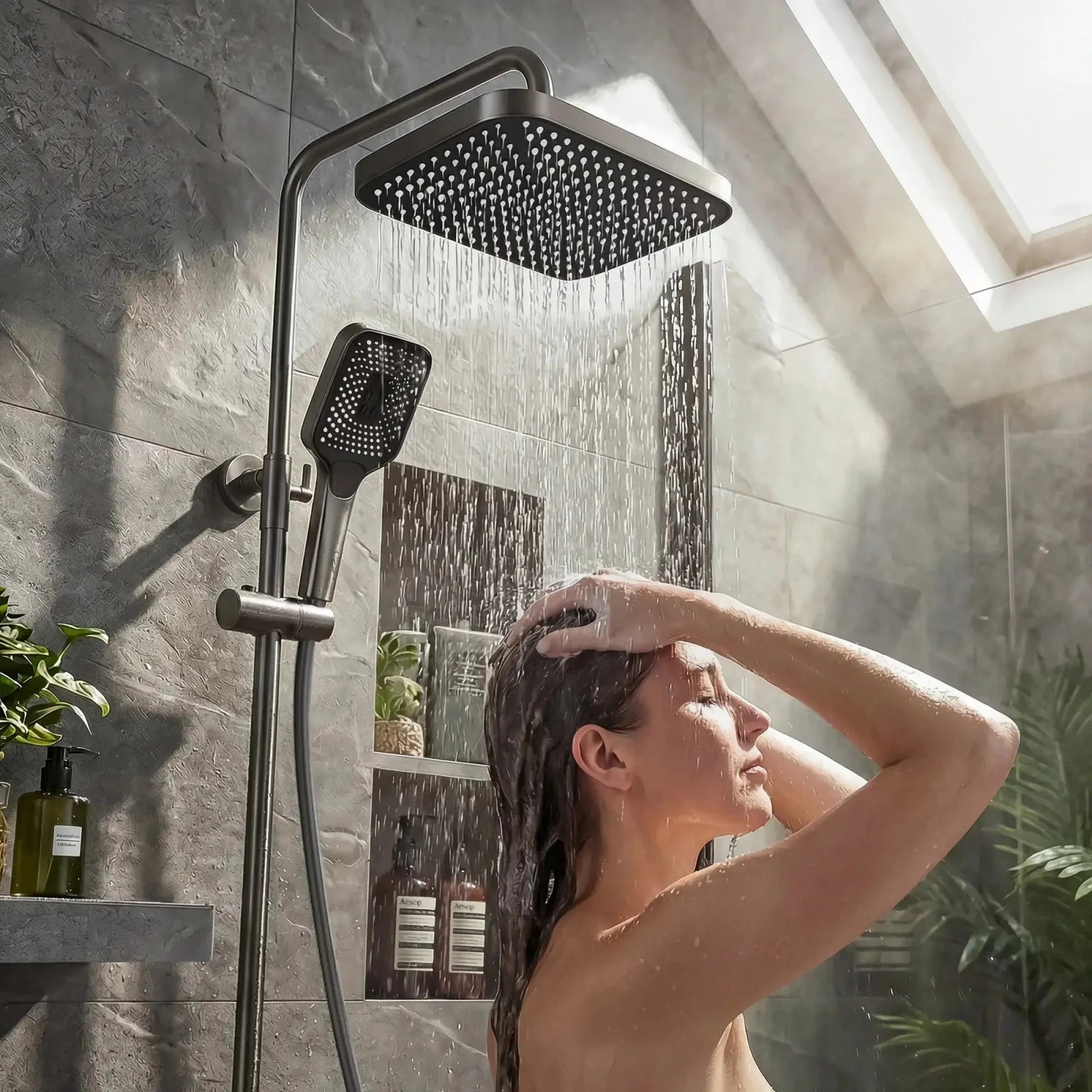 Lefton Thermostatic Shower System with 5 Water Modes and Temperature Display Screen - SST2206 - Shower Systems - Lefton Home