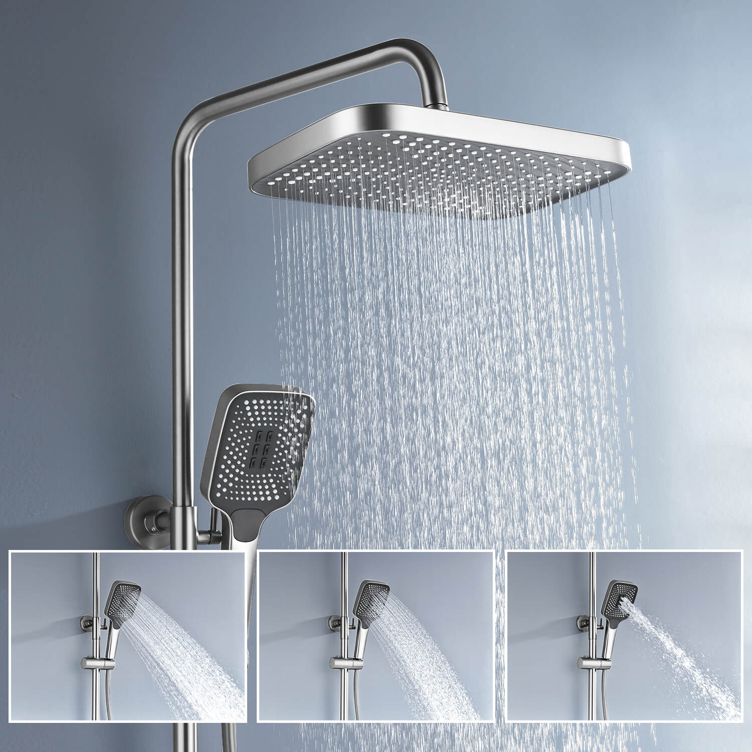 Lefton Thermostatic Shower System with 5 Water Modes and Temperature Display Screen - SST2206 - Shower Systems - Lefton Home