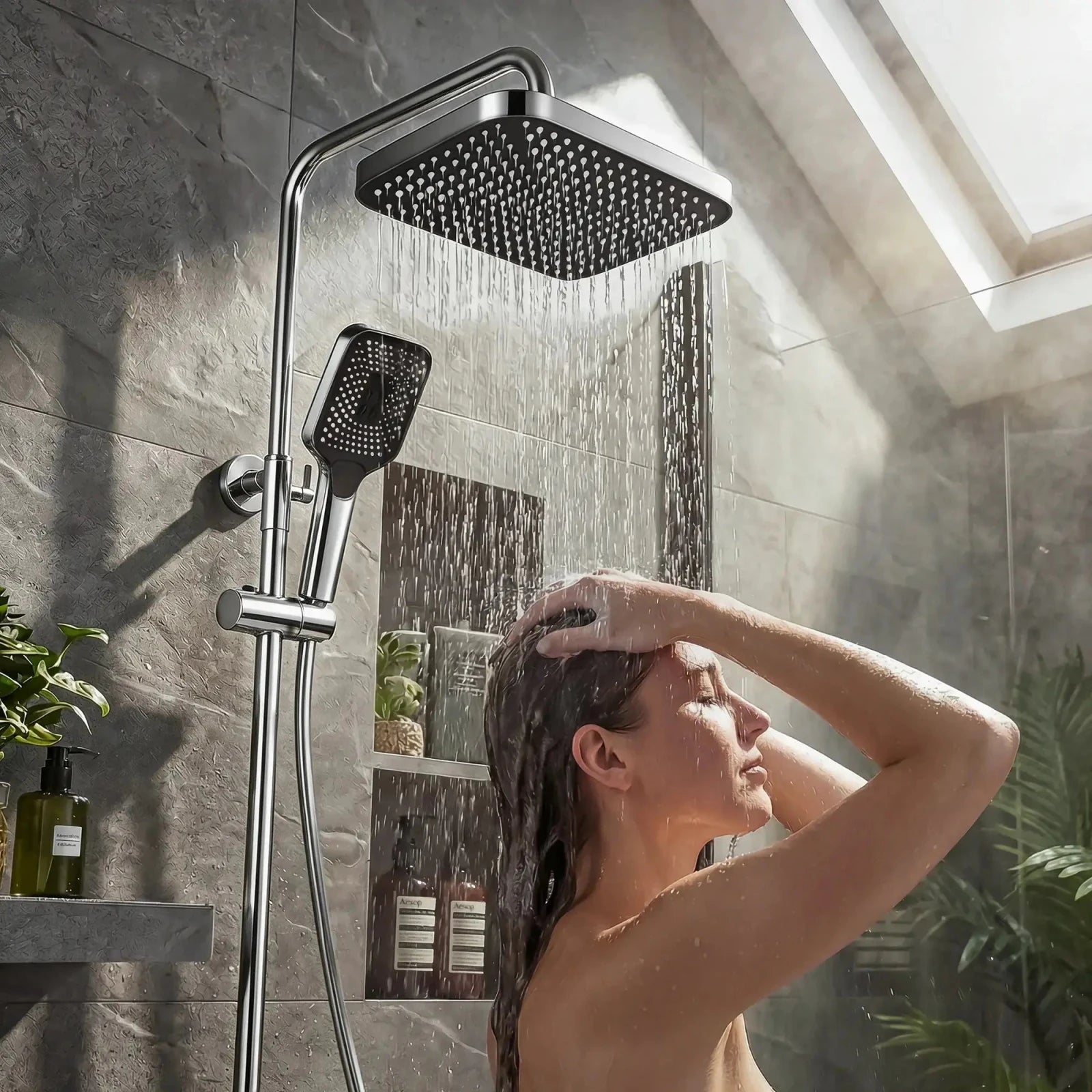 Lefton Thermostatic Shower System with 5 Water Modes and Temperature Display Screen - SST2206 - Shower Systems - Lefton Home