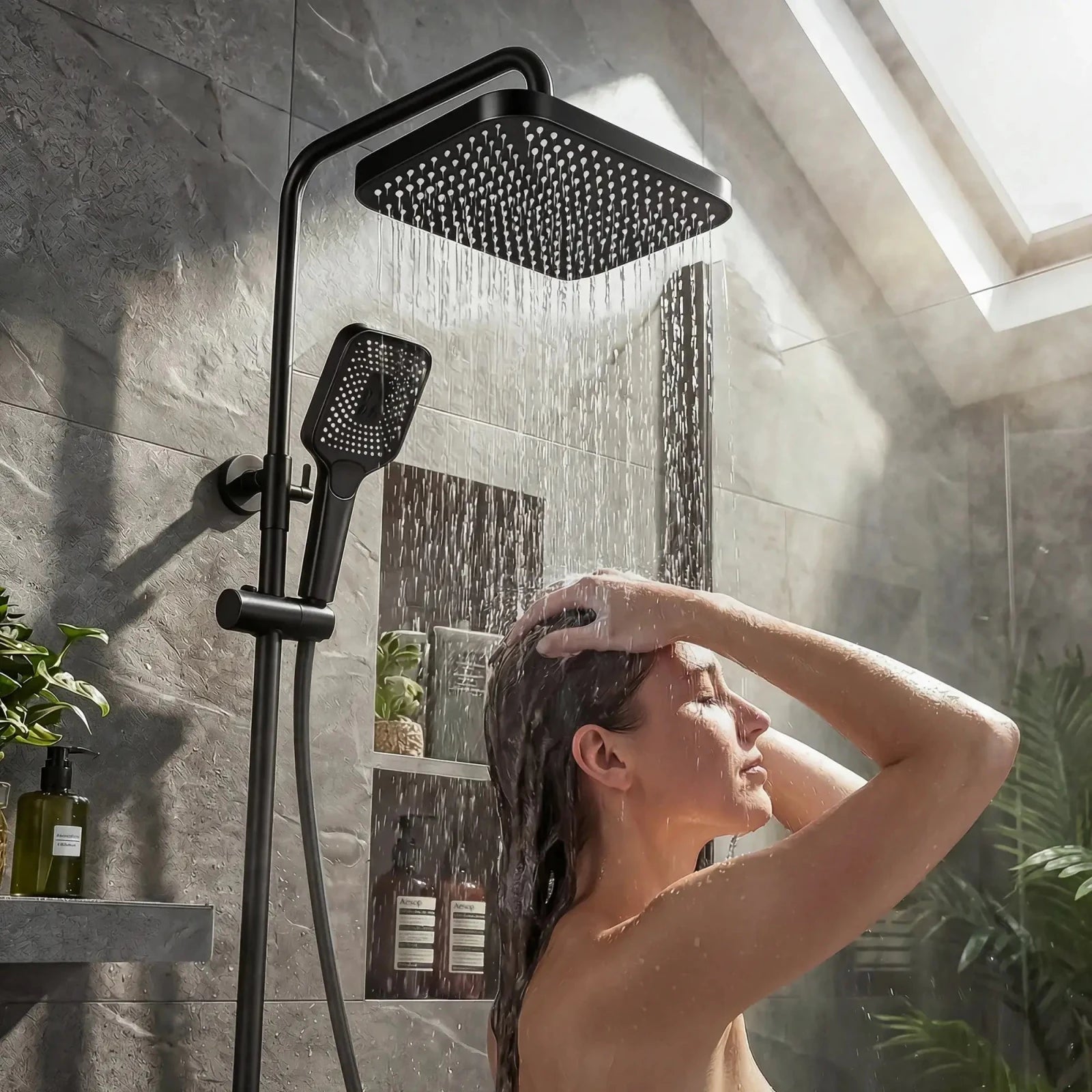 Lefton Thermostatic Shower System with 5 Water Modes and Temperature Display Screen - SST2206 - Shower Systems - Lefton Home