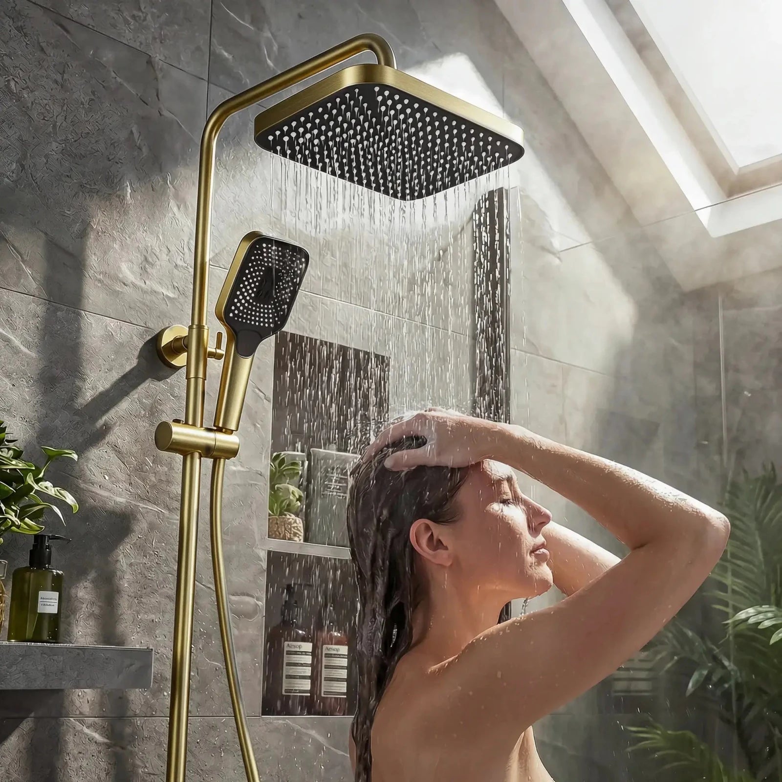 Lefton Thermostatic Shower System with 5 Water Modes and Temperature Display Screen - SST2206 - Shower Systems - Lefton Home
