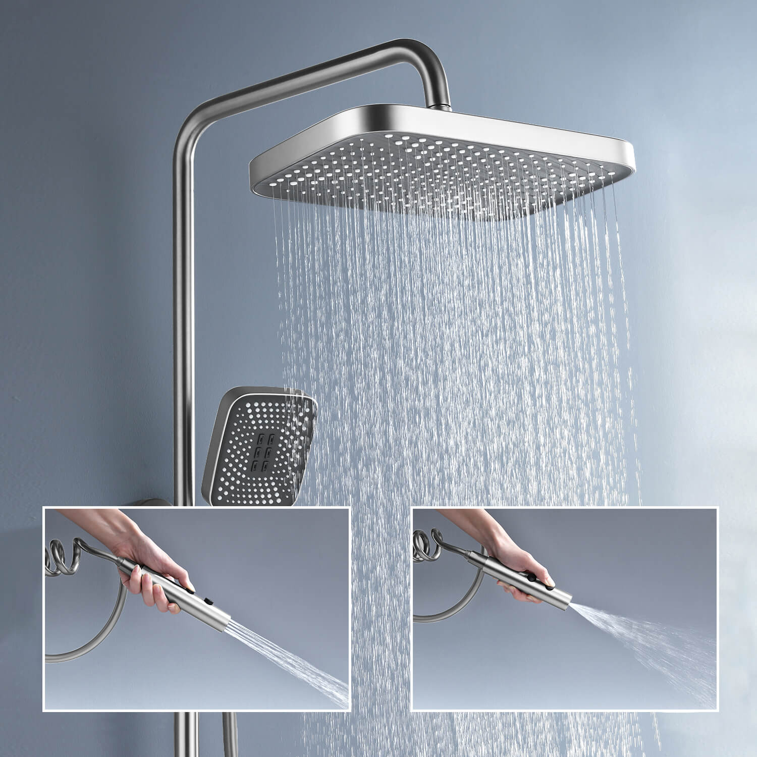 Lefton Thermostatic Shower System with 5 Water Modes and Temperature Display Screen - SST2206 - Shower Systems - Lefton Home