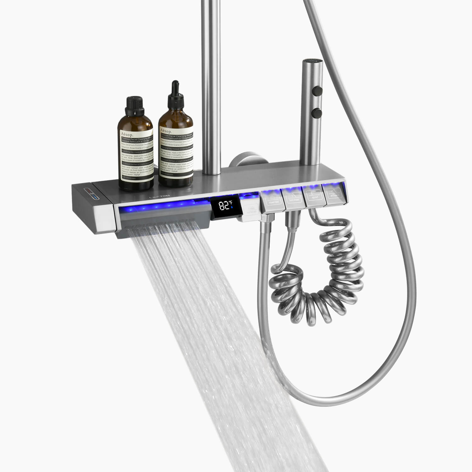 Lefton Thermostatic Shower System with 5 Water Modes and Temperature Display Screen - SST2206 - Shower Systems - Lefton Home
