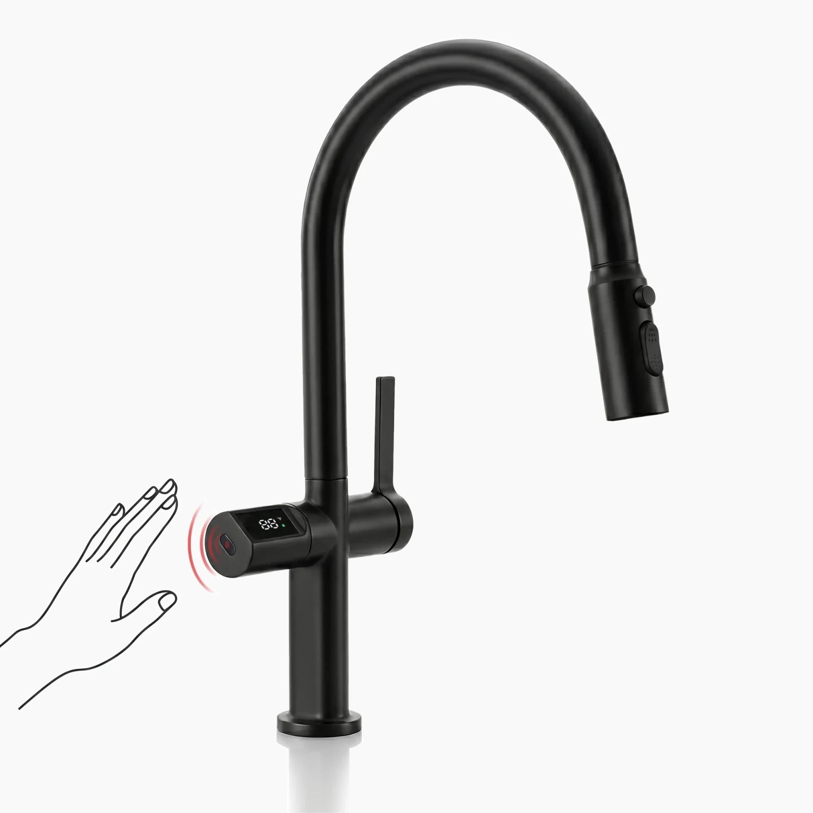 Lefton Touchless Sensor Kitchen Faucet with Temperature Display-KF2206 -Kitchen Faucets- Lefton Home