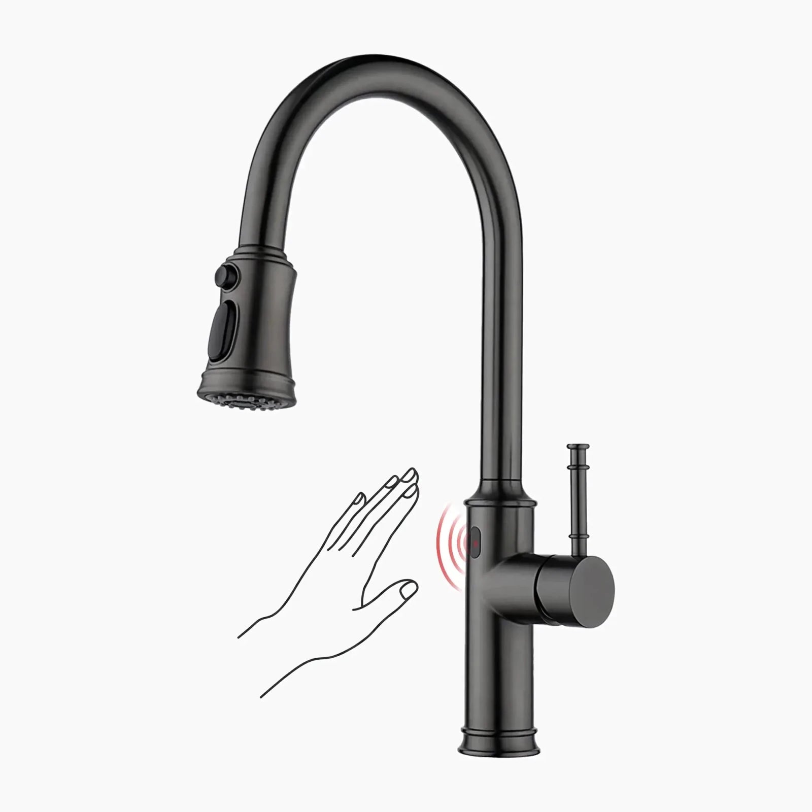 Lefton Touchless Sensor & Pull-Down Kitchen Faucet-KF2210 -Kitchen Faucets- Lefton Home