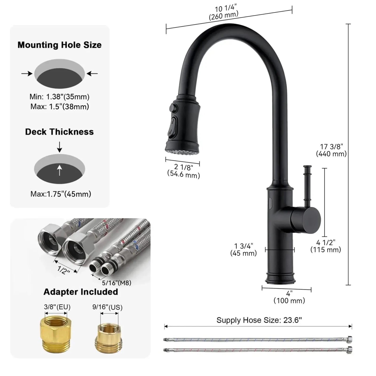 Lefton Touchless Sensor & Pull-Down Kitchen Faucet - KF2210 -Kitchen Faucets- Lefton Home