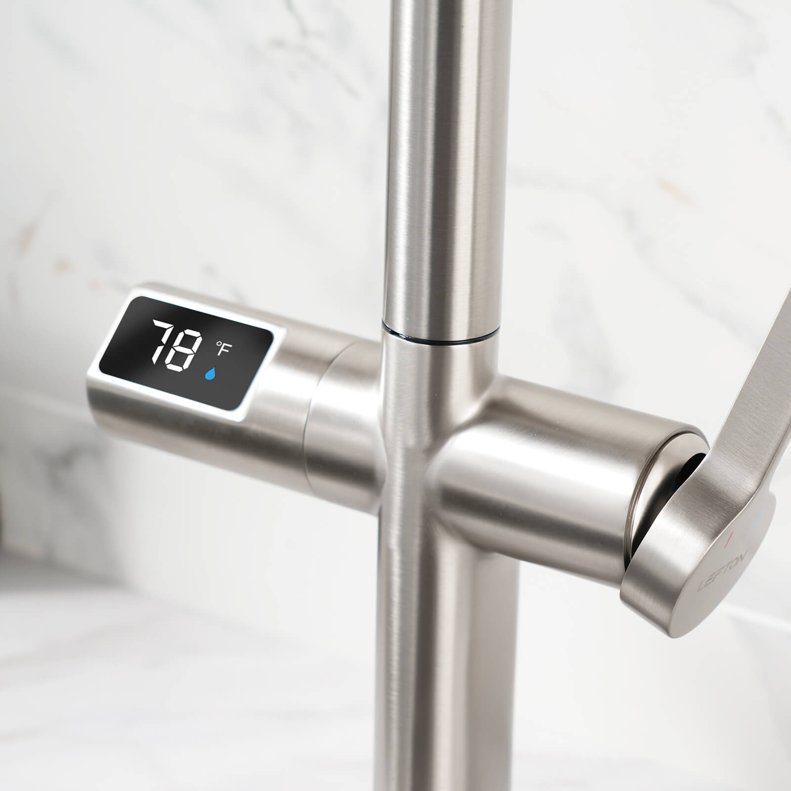 Lefton Touchless Sensor & Pull - Down Kitchen Faucet with Temperature Display - KF2206 - Kitchen Faucets - Lefton Home