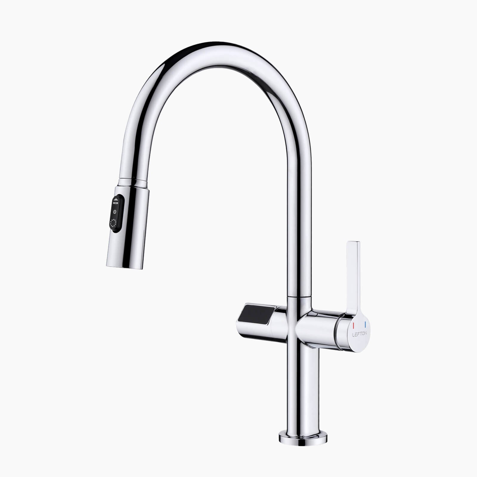 Lefton Touchless Sensor & Pull - Down Kitchen Faucet with Temperature Display - KF2206 - Kitchen Faucets - Lefton Home