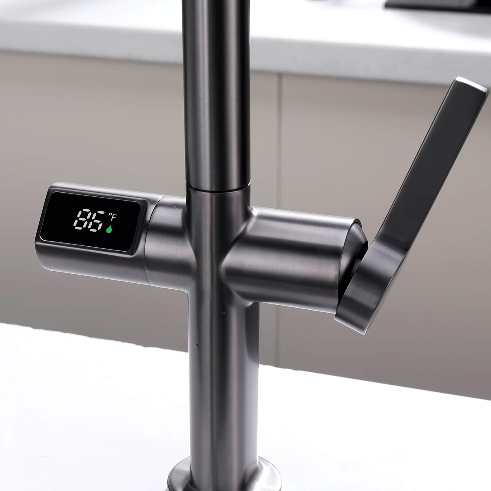 Lefton Touchless Sensor & Pull - Down Kitchen Faucet with Temperature Display - KF2206 - Kitchen Faucets - Lefton Home