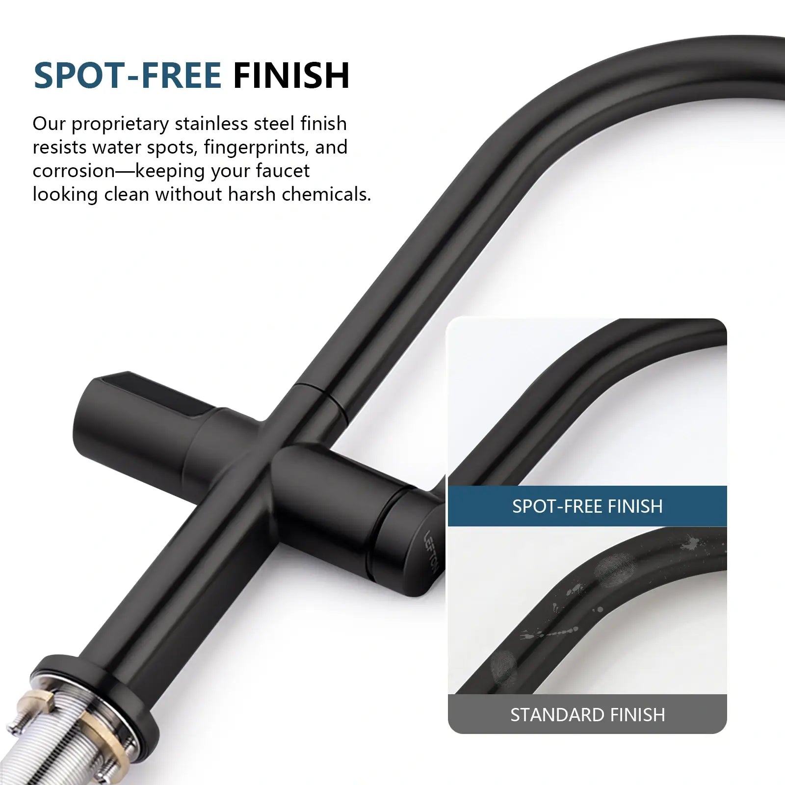 Lefton Touchless Sensor & Pull - Down Kitchen Faucet with Temperature Display - KF2206 - Kitchen Faucets - Lefton Home