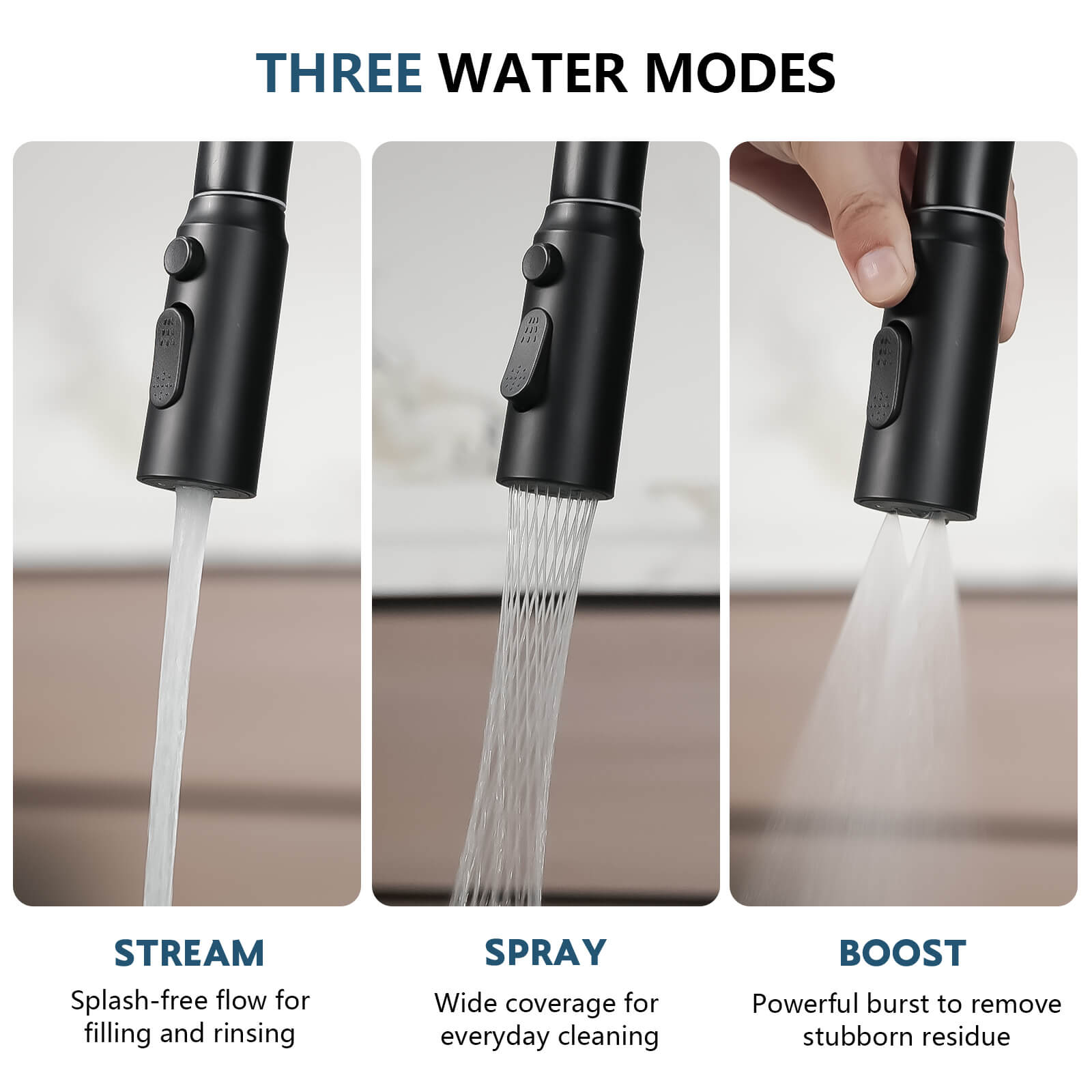 Lefton Touchless Sensor & Pull - Down Kitchen Faucet with Temperature Display - KF2206 - Kitchen Faucets - Lefton Home