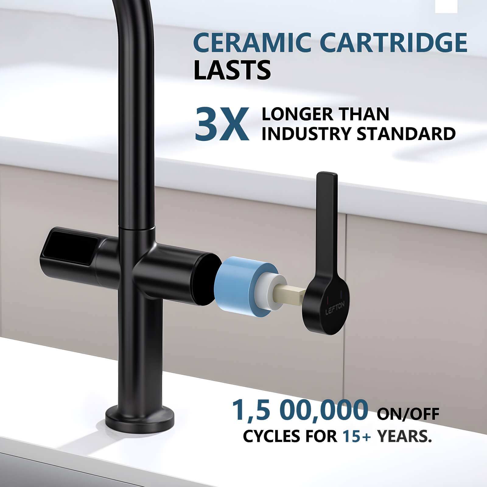 Lefton Touchless Sensor & Pull - Down Kitchen Faucet with Temperature Display - KF2206 - Kitchen Faucets - Lefton Home