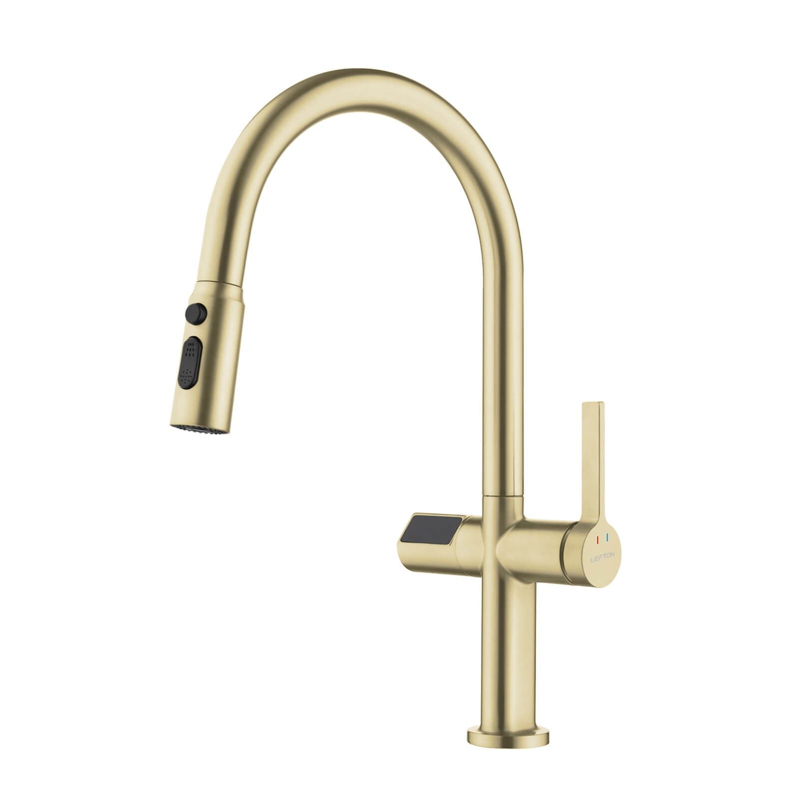 Lefton Touchless Sensor & Pull - Down Kitchen Faucet with Temperature Display - KF2206 - Kitchen Faucets - Lefton Home