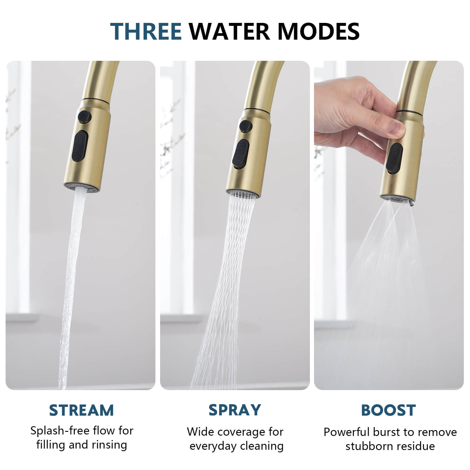 Lefton Touchless Sensor & Pull - Down Kitchen Faucet with Temperature Display - KF2206 - Kitchen Faucets - Lefton Home