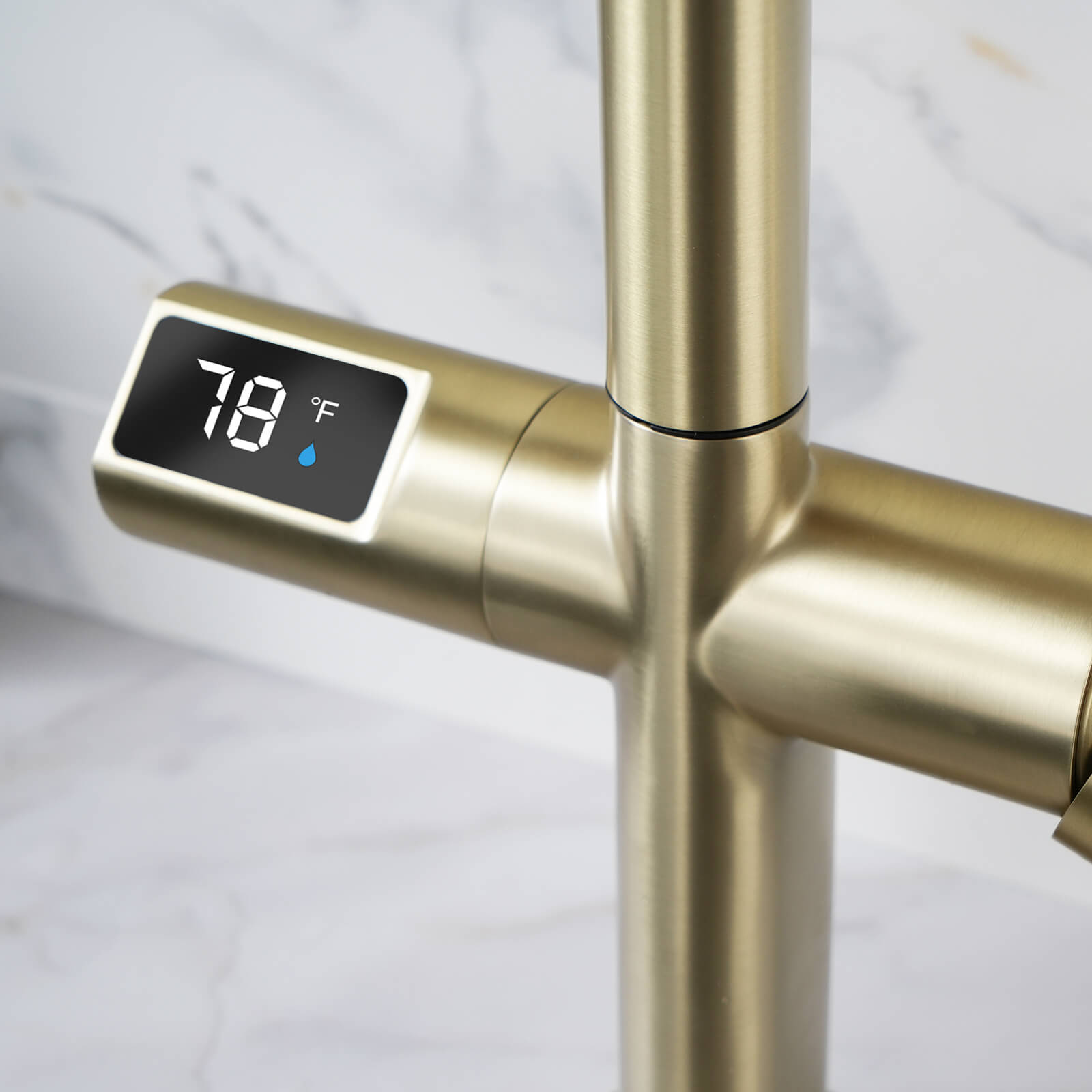 Lefton Touchless Sensor & Pull - Down Kitchen Faucet with Temperature Display - KF2206 - Kitchen Faucets - Lefton Home