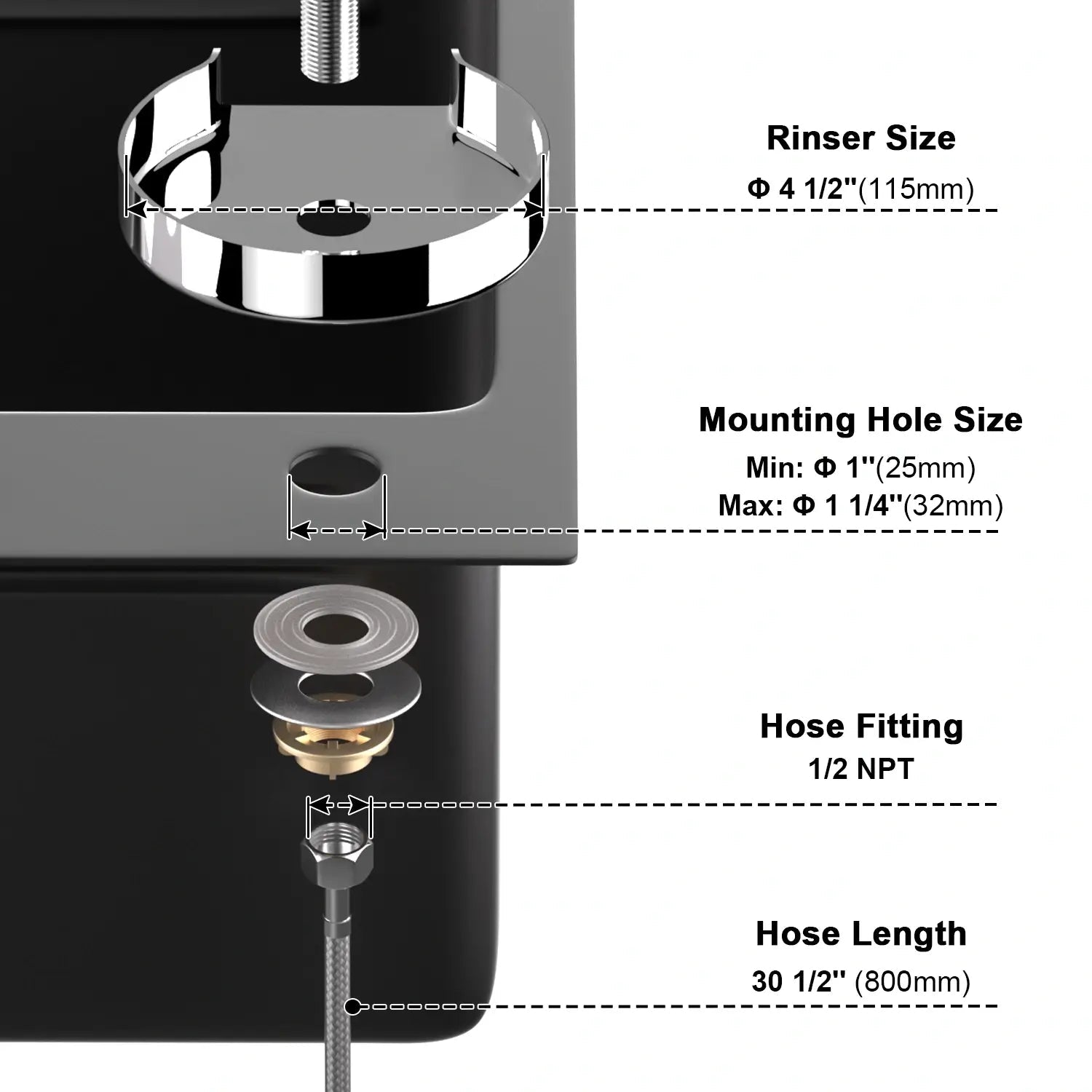 Lefton Touchless Sensor & Pull - Down Kitchen Faucet with Temperature Display - KF2206 with Countertop Glass Rinser - KFR2202 - Kitchen Faucets & Glass Rinser - Lefton Home