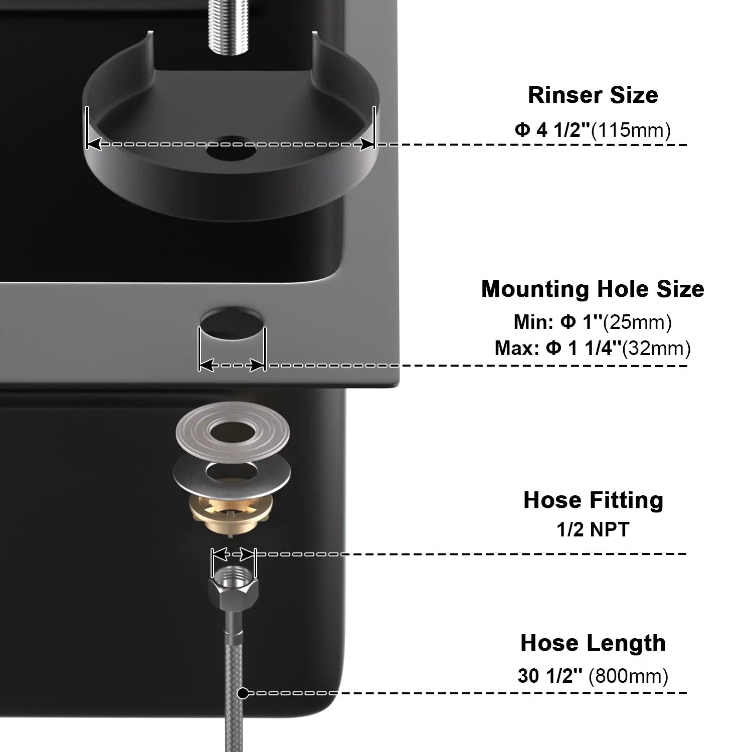 Lefton Touchless Sensor & Pull - Down Kitchen Faucet with Temperature Display - KF2206 with Countertop Glass Rinser - KFR2202 - Kitchen Faucets & Glass Rinser - Lefton Home