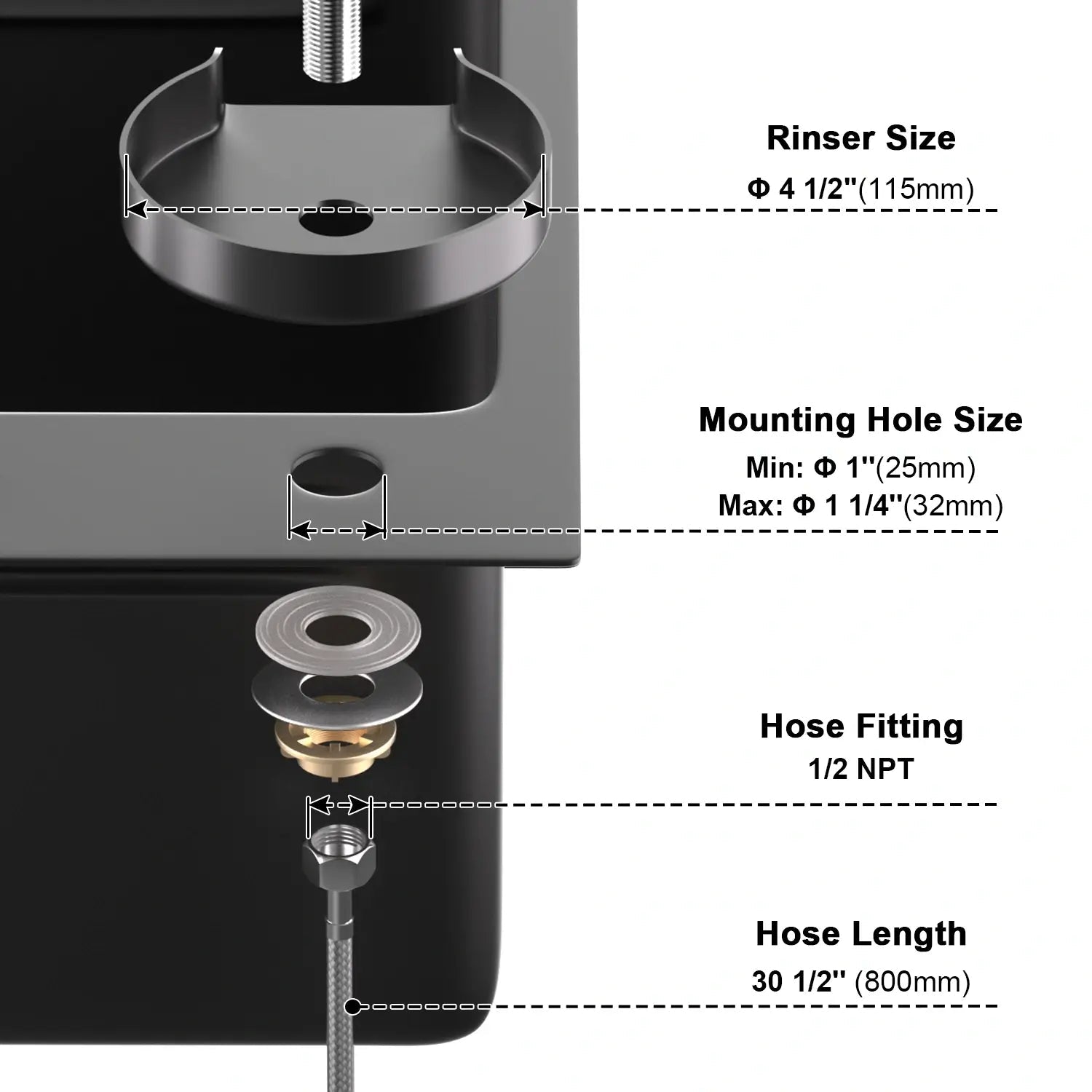 Lefton Touchless Sensor & Pull - Down Kitchen Faucet with Temperature Display - KF2206 with Countertop Glass Rinser - KFR2202 - Kitchen Faucets & Glass Rinser - Lefton Home