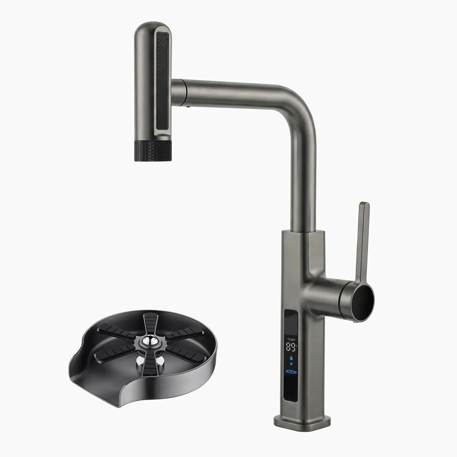 Lefton Touchless Waterfall Kitchen Faucet - KF2209 - PRO with Countertop Glass Rinser - KFR2202 - Kitchen Faucets - Lefton Home