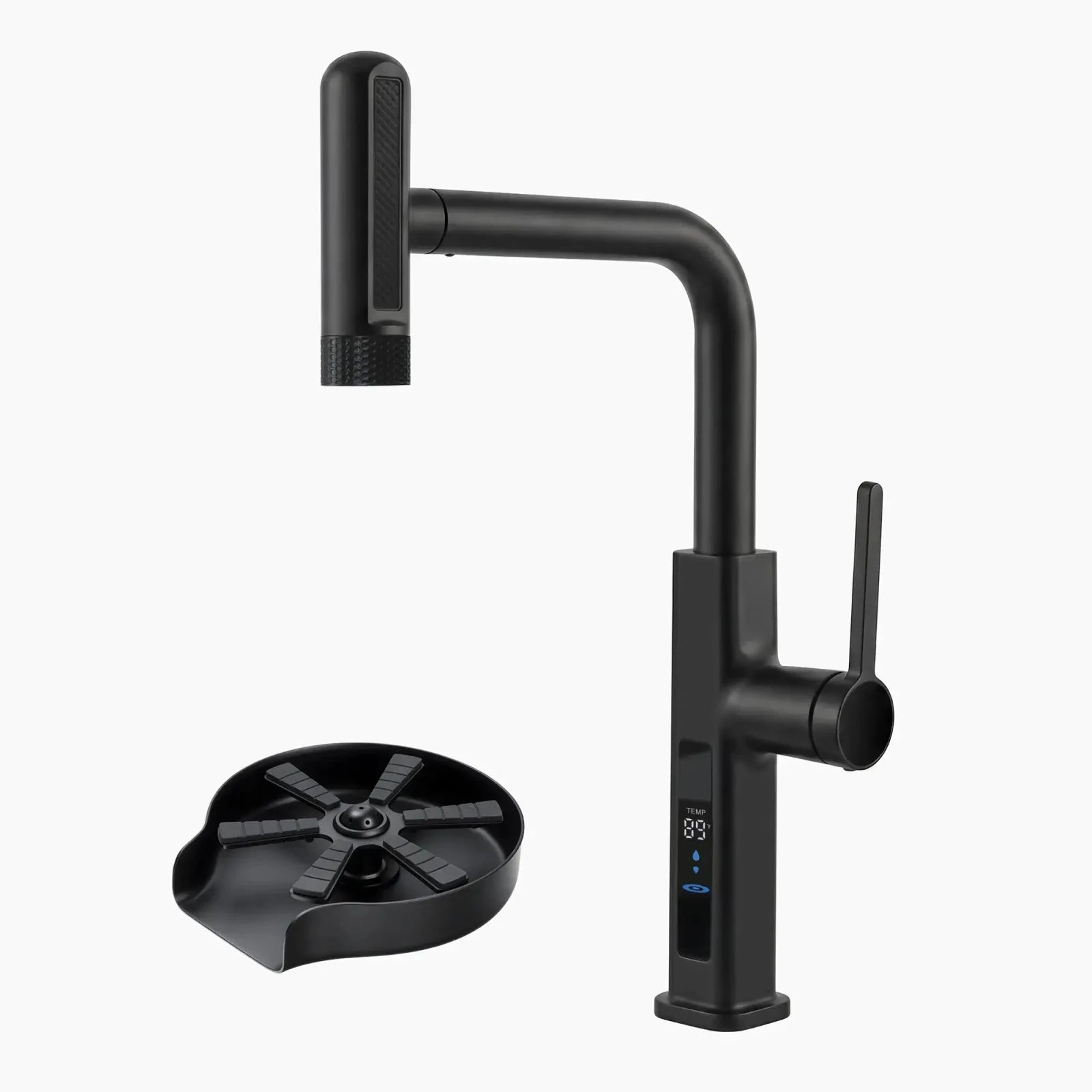 Lefton Touchless Waterfall Kitchen Faucet - KF2209 - PRO with Countertop Glass Rinser - KFR2202 - Kitchen Faucets - Lefton Home