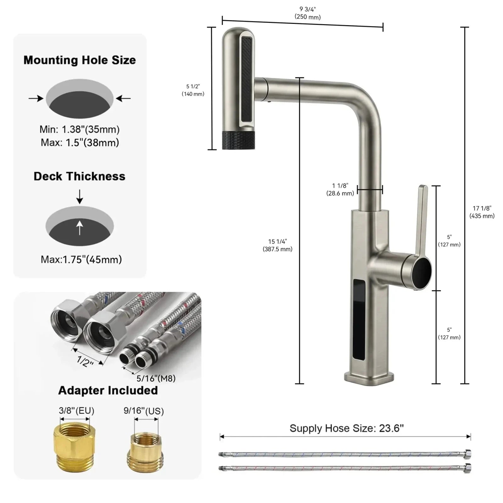 Lefton Touchless Waterfall Kitchen Faucet-KF2209-PRO with Countertop Glass Rinser-KFR2202 -Kitchen Faucets- Lefton Home