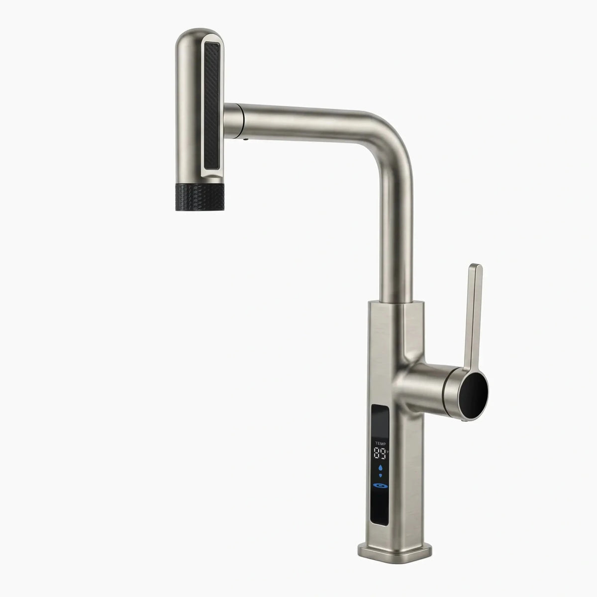 Lefton Touchless Waterfall & Pull - Out Kitchen Faucet with Temperature Display & 6 - Mode Spray - KF2209 - PRO - Kitchen Faucets - Lefton Home