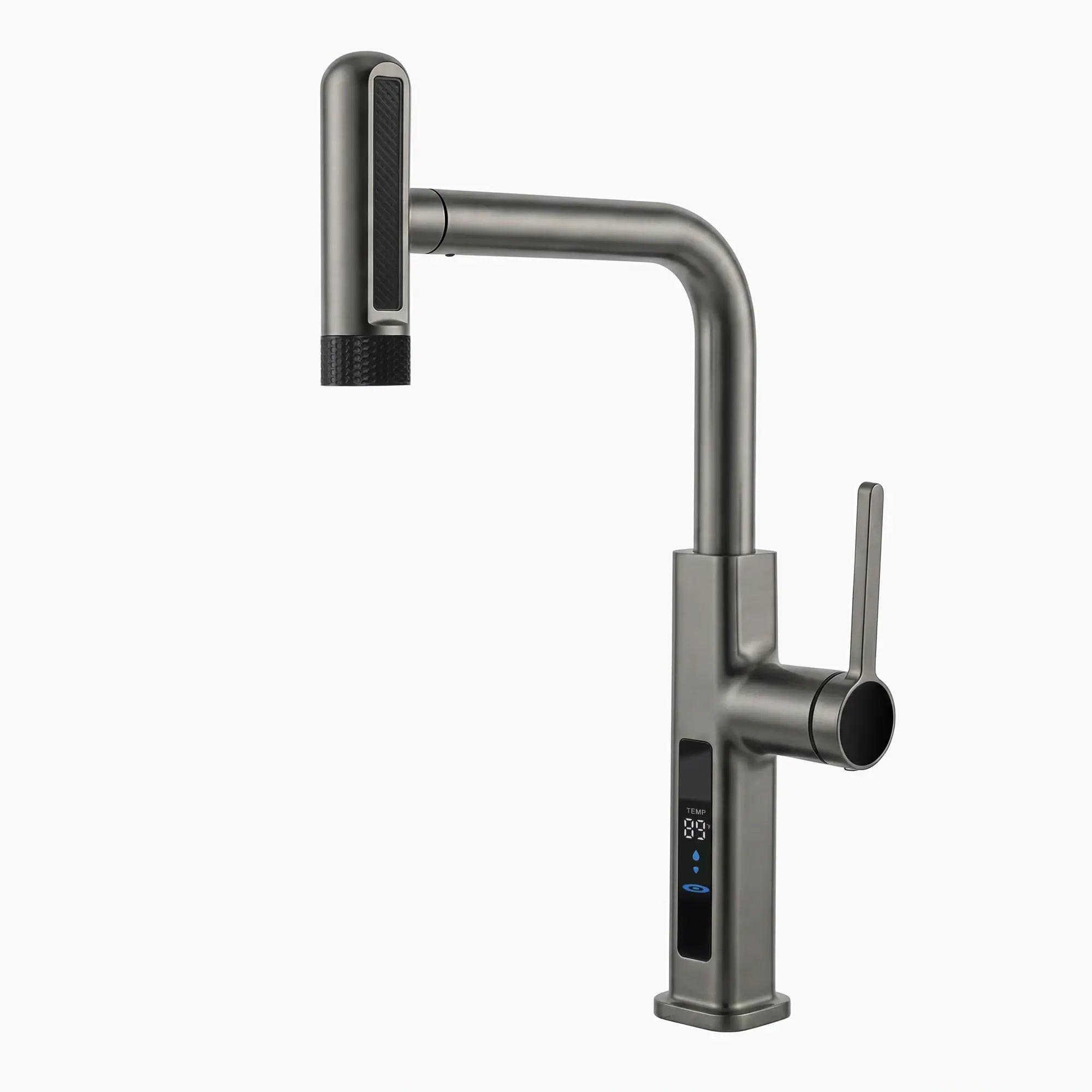 Lefton Touchless Waterfall & Pull - Out Kitchen Faucet with Temperature Display & 6 - Mode Spray - KF2209 - PRO - Kitchen Faucets - Lefton Home