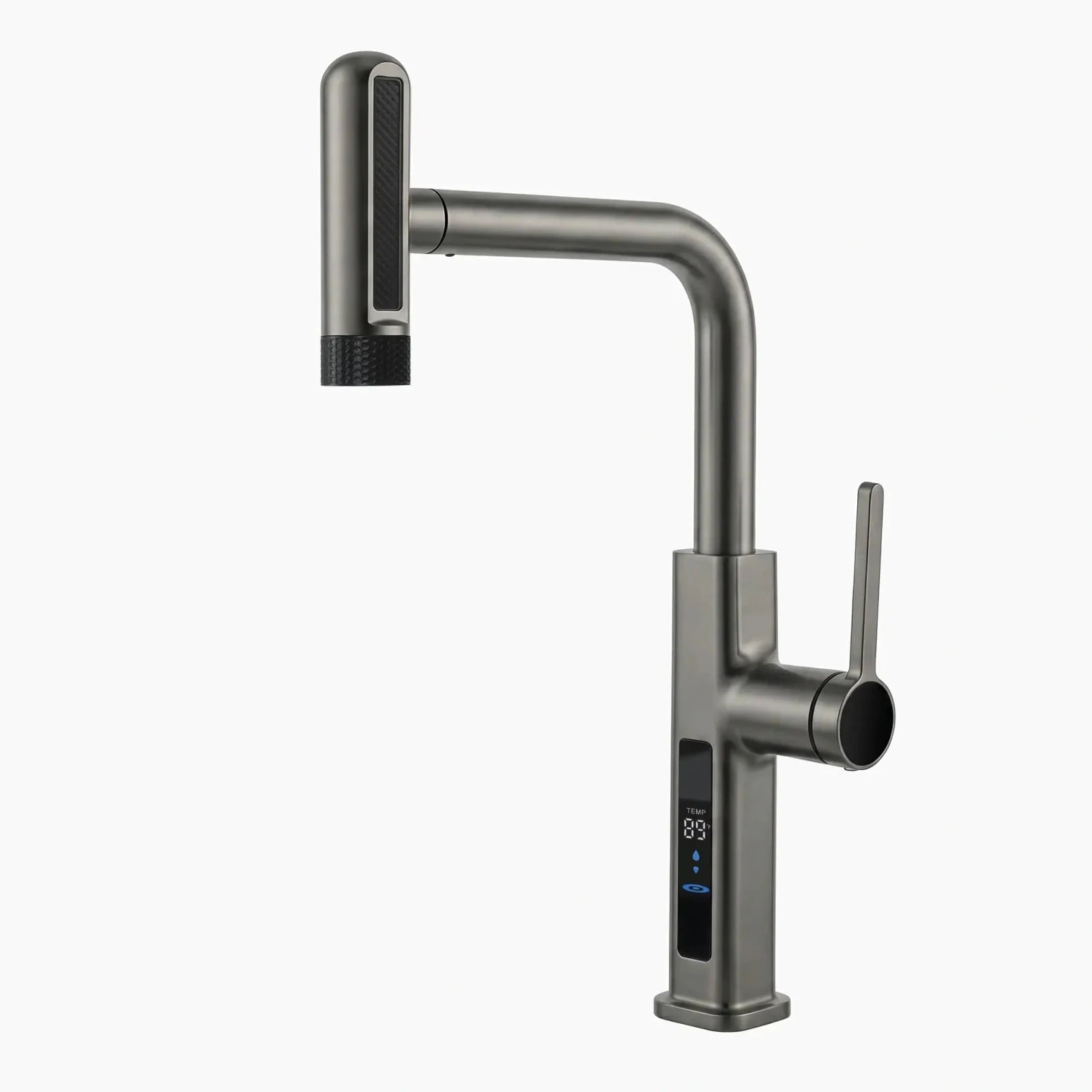 Lefton Touchless Waterfall & Pull - Out Kitchen Faucet with Temperature Display & 6 - Mode Spray - KF2209 - PRO - Kitchen Faucets - Lefton Home