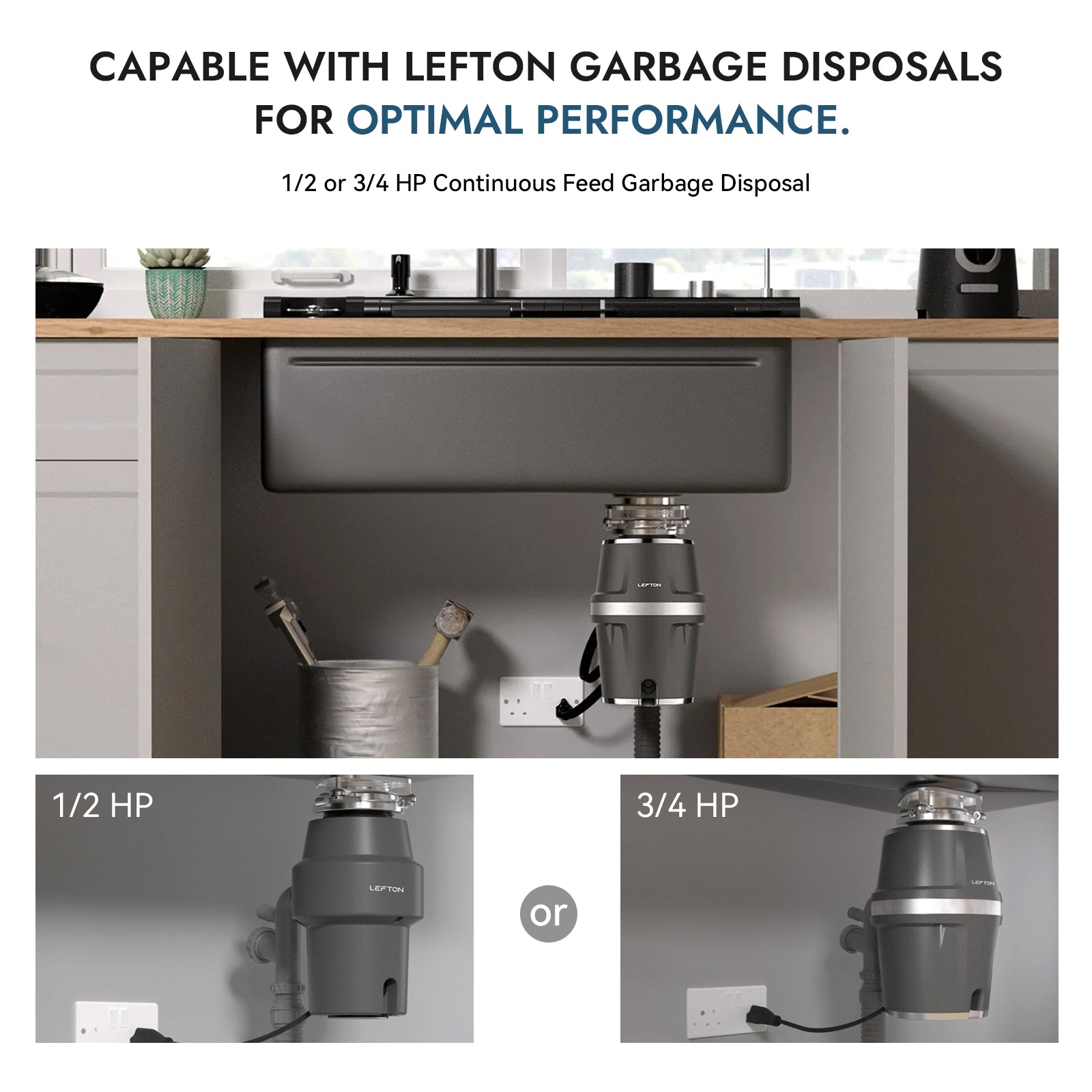 Lefton Waterfall Workstation Kitchen Sink Set With Digital Temperature Display & Knife Holder - KS2204