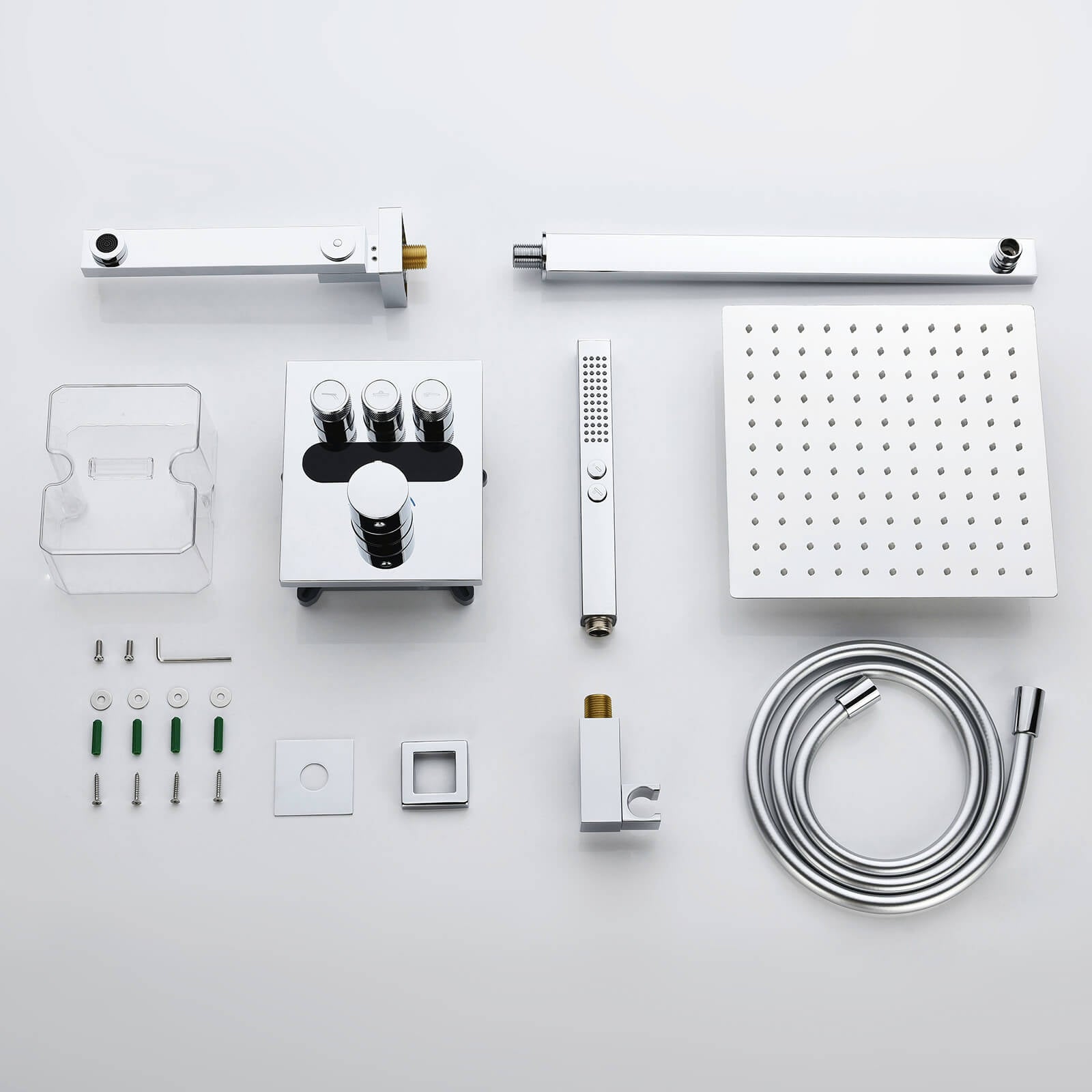 Recertified-Lefton Concealed Rainfall Thermostatic Shower System with Handheld & Tub Spout-SSWM2502 -Shower Systems- Lefton Home