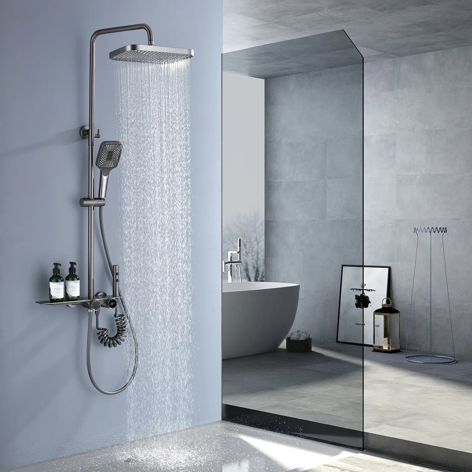 Recertified-Lefton Shower System with Temperature Display (Celsius Only)-SST2201-EU -Shower Systems- Lefton Home
