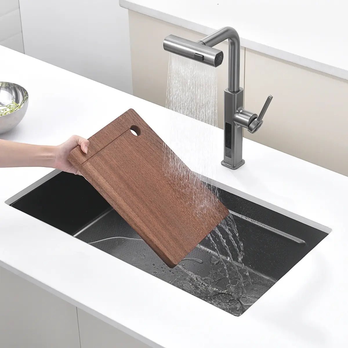 Recertified - Lefton Single Bowl Honeycomb Embossed Anti - scratch Kitchen Sink - KS2201 - Kitchen Sinks - Lefton Home