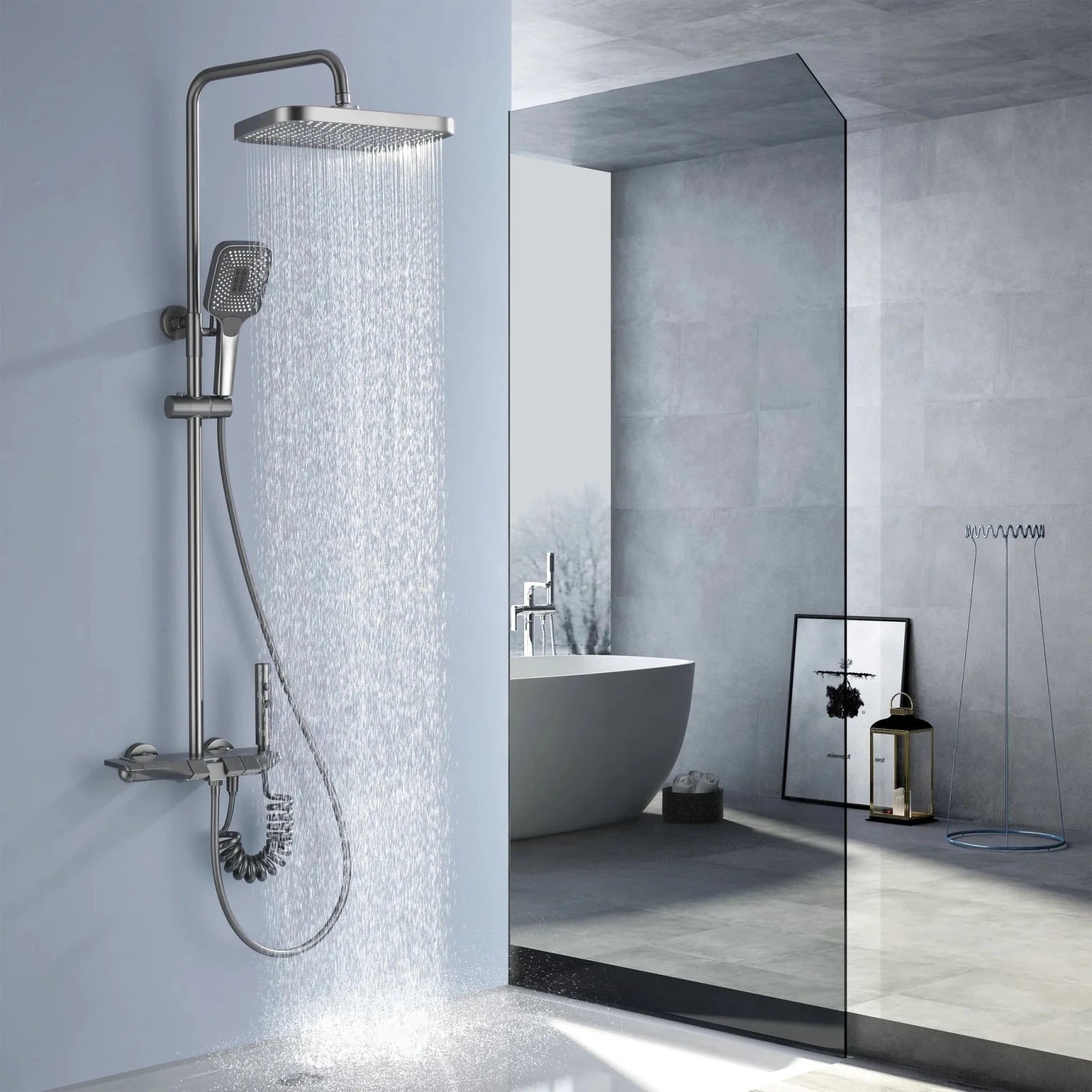 Recertified-Lefton Thermostatic Shower System with 4 Water Outlet Modes-SS2201-EU -Shower Systems- Lefton Home