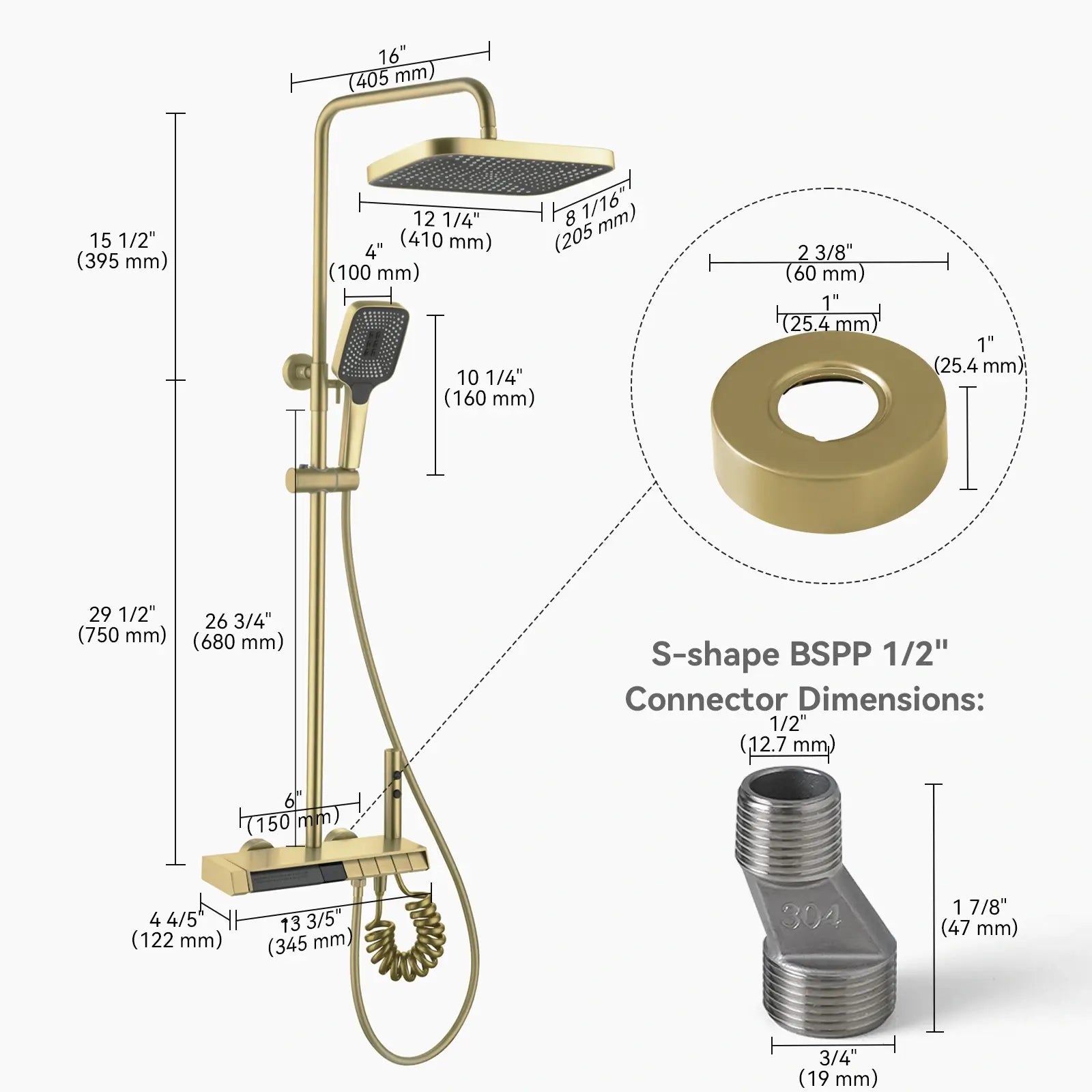 Recertified - Lefton Thermostatic Shower System with 5 Water Modes and Temperature Display Screen - SST2206 - US - Shower Systems - Lefton Home