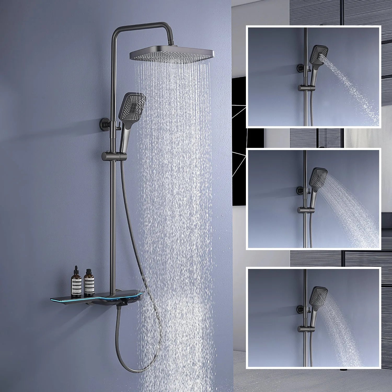 Recertified-Lefton Thermostatic Shower System with Temperature Display (Celsius Only)-SST2207-EU -Shower Systems- Lefton Home