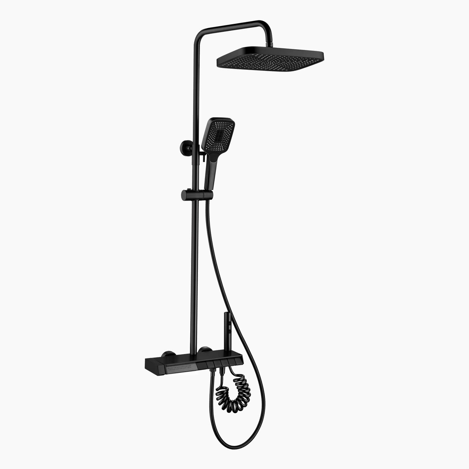 Lefton Thermostatic Shower System with 5 Water Modes and Temperature Display Screen - SST2206 - Shower Systems - Lefton Home