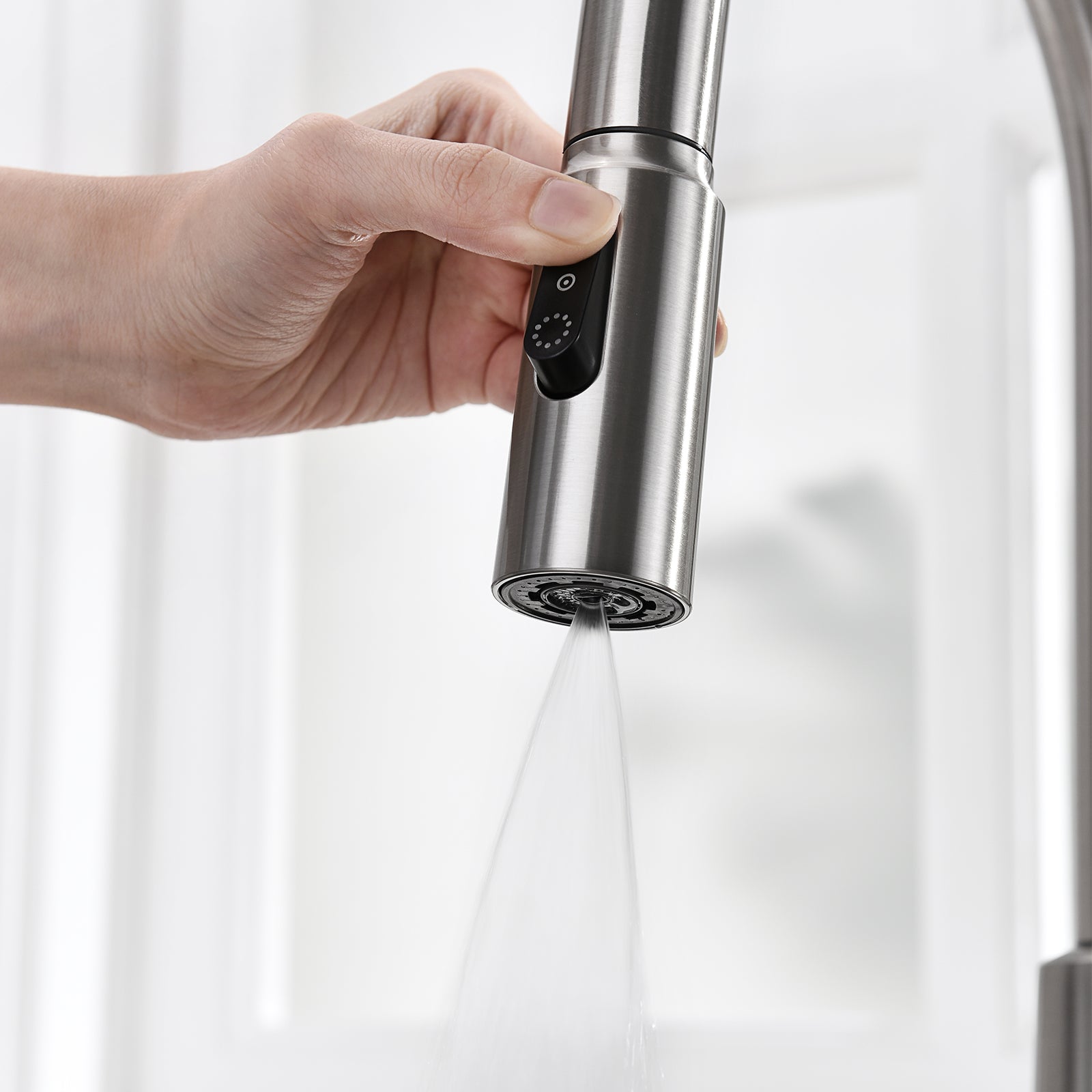 Lefton Modern Pull - Down Kitchen Faucet with Temperature Display - KF2501 - Kitchen Faucets - Lefton Home