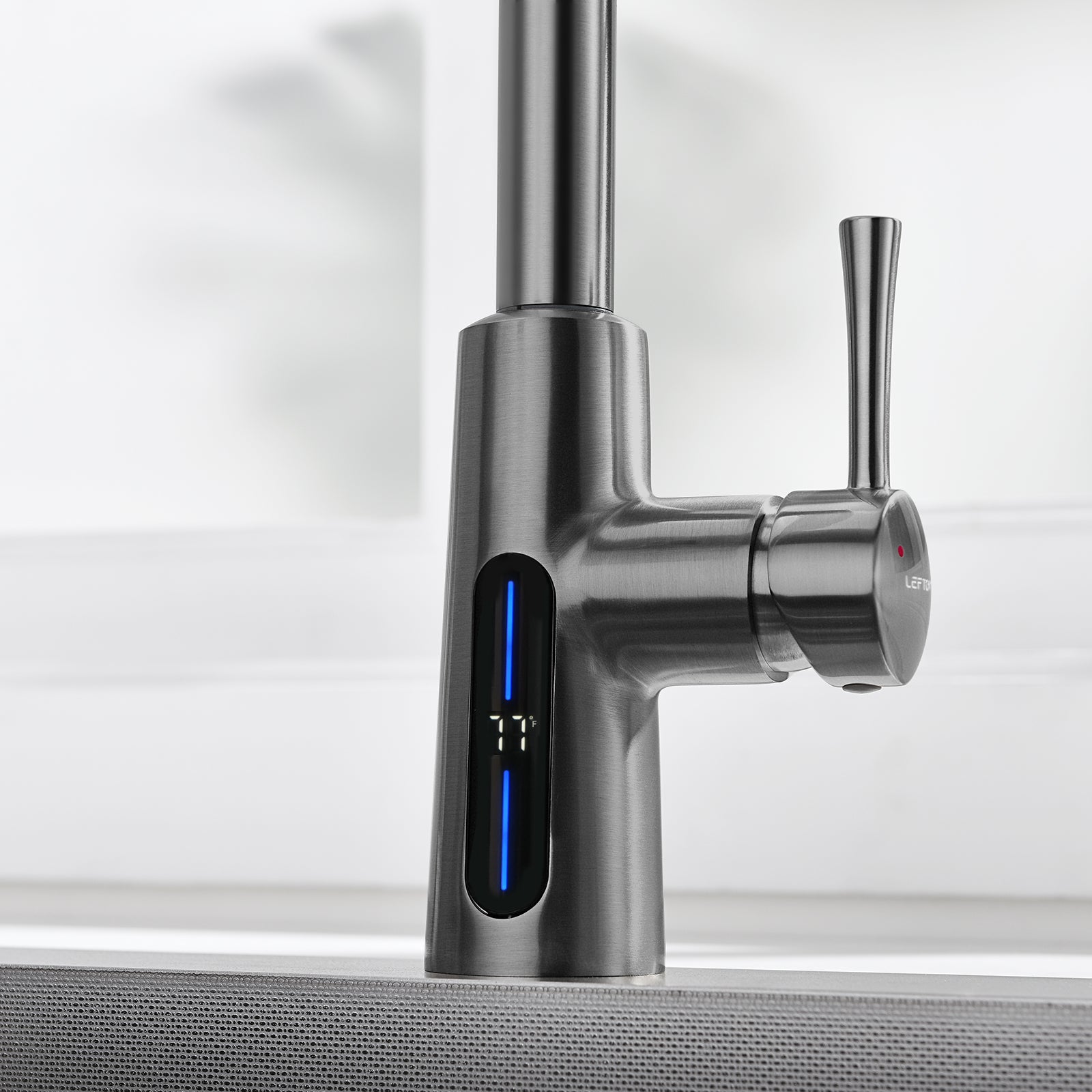 Lefton Modern Pull - Down Kitchen Faucet with Temperature Display - KF2501 - Kitchen Faucets - Lefton Home