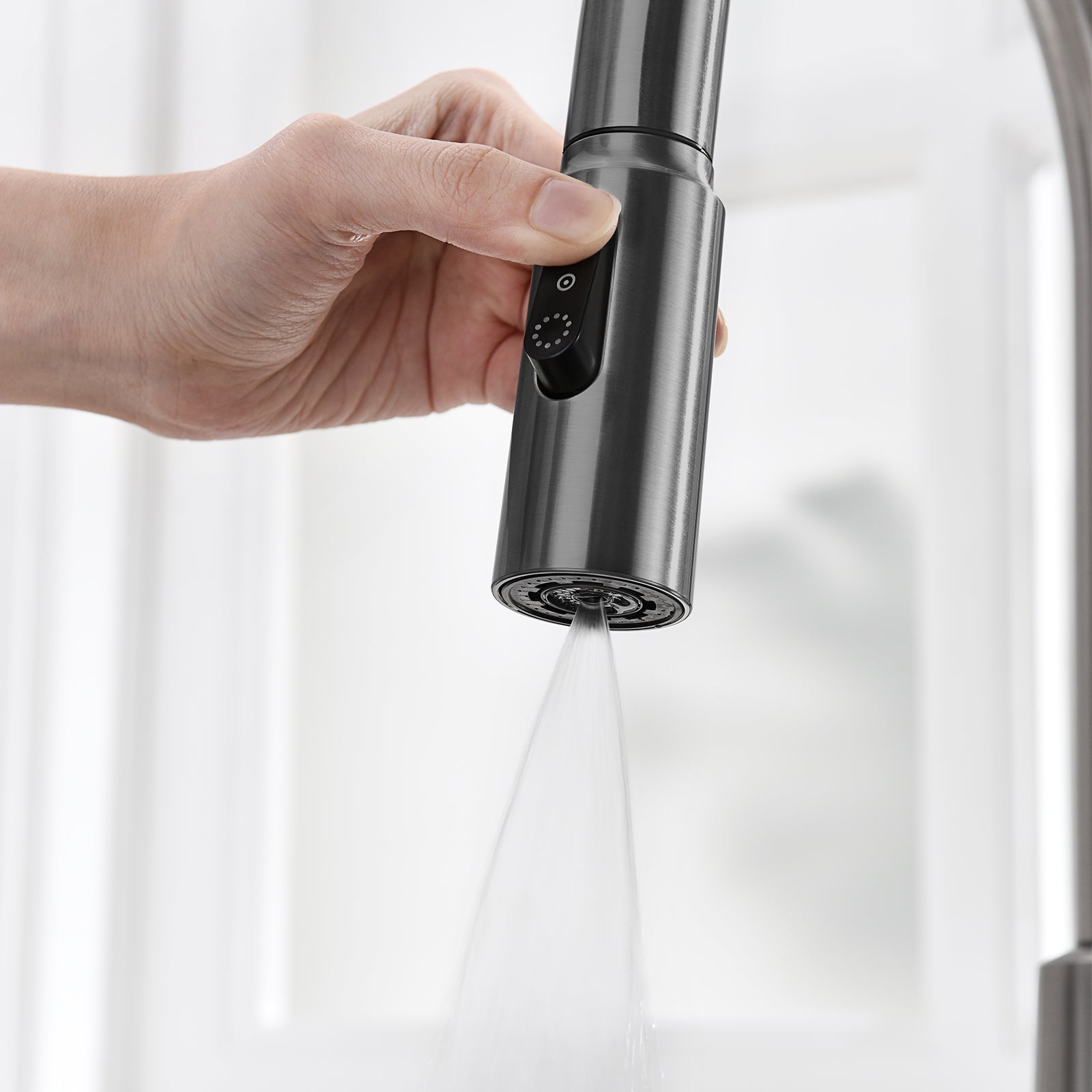 Lefton Modern Pull - Down Kitchen Faucet with Temperature Display - KF2501 - Kitchen Faucets - Lefton Home