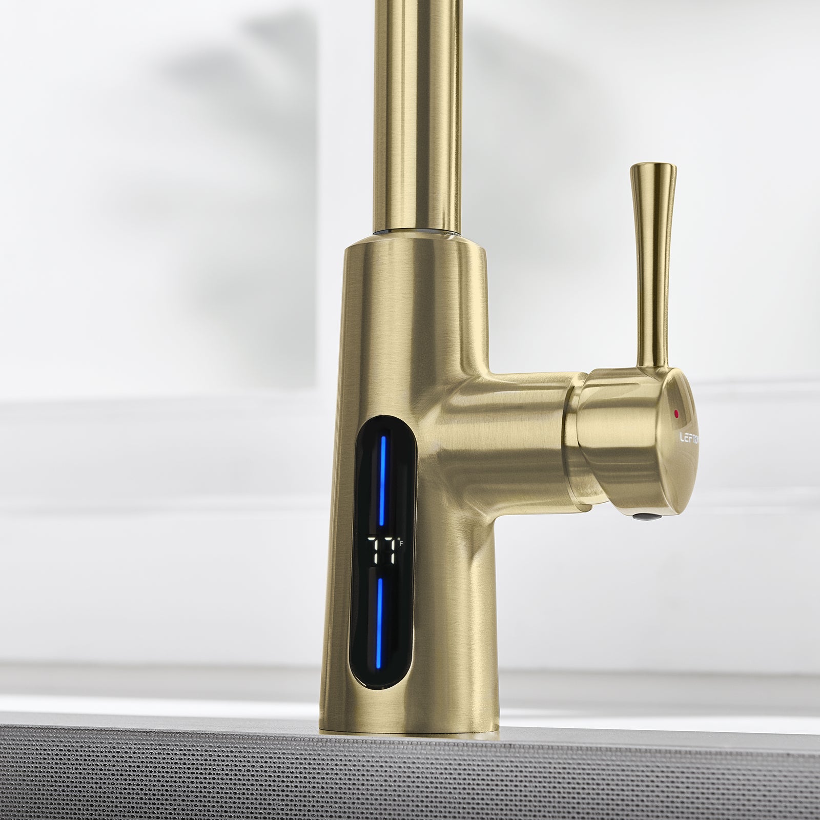 Lefton Modern Pull - Down Kitchen Faucet with Temperature Display - KF2501 - Kitchen Faucets - Lefton Home