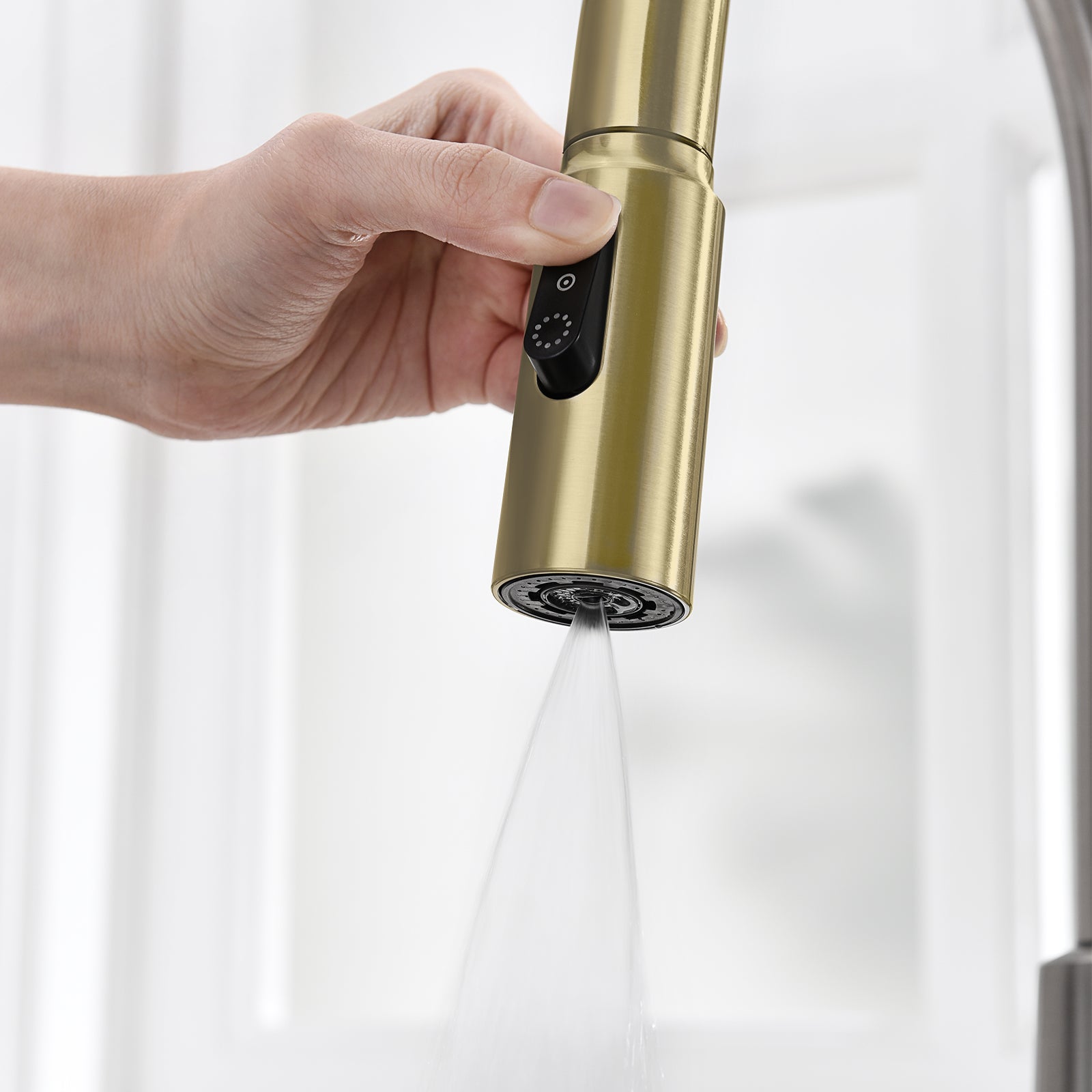 Lefton Modern Pull - Down Kitchen Faucet with Temperature Display - KF2501 - Kitchen Faucets - Lefton Home