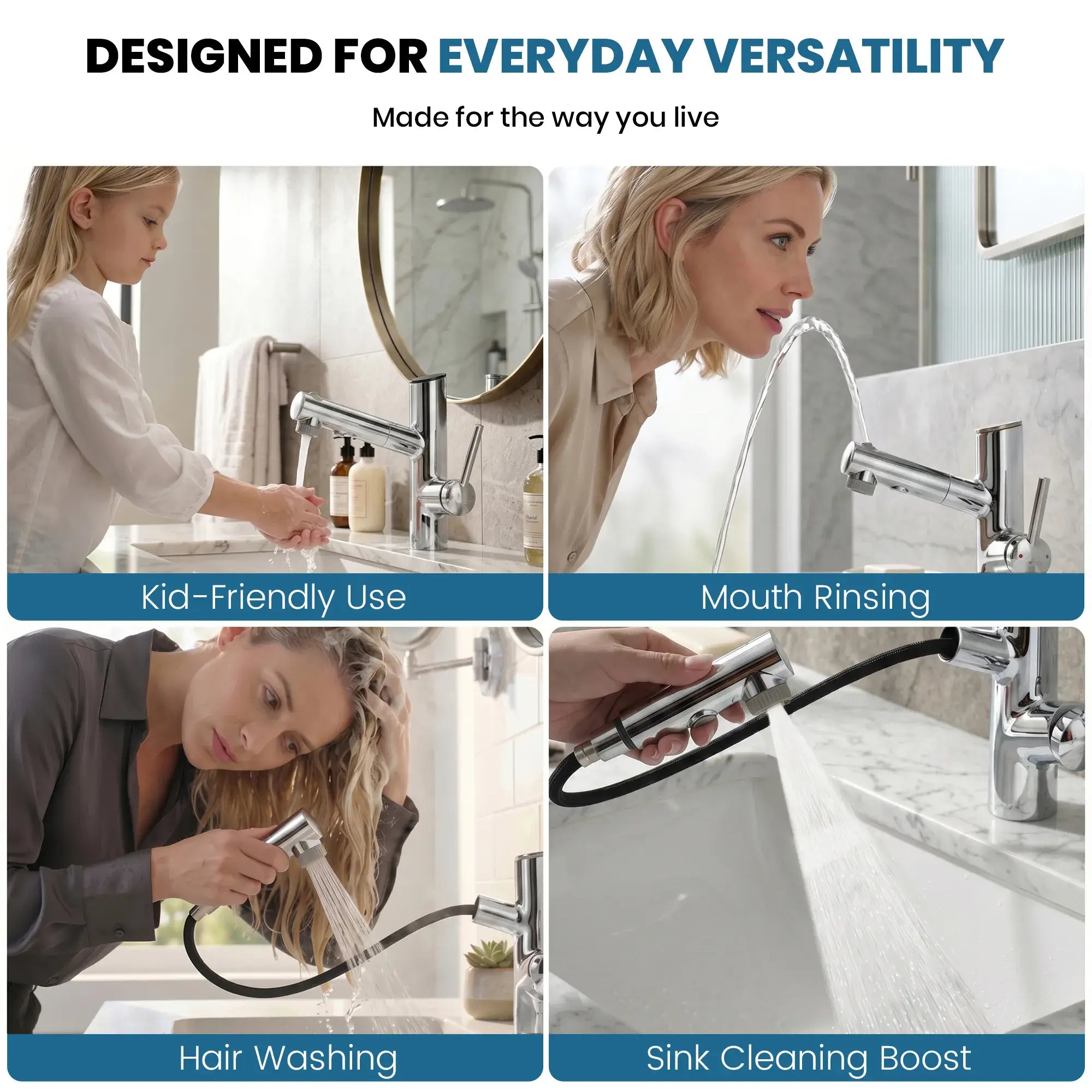 Lefton-Single-Handle Bathroom Fountain Faucet With Temperature Display-Bathroom Faucet-Lefton Home