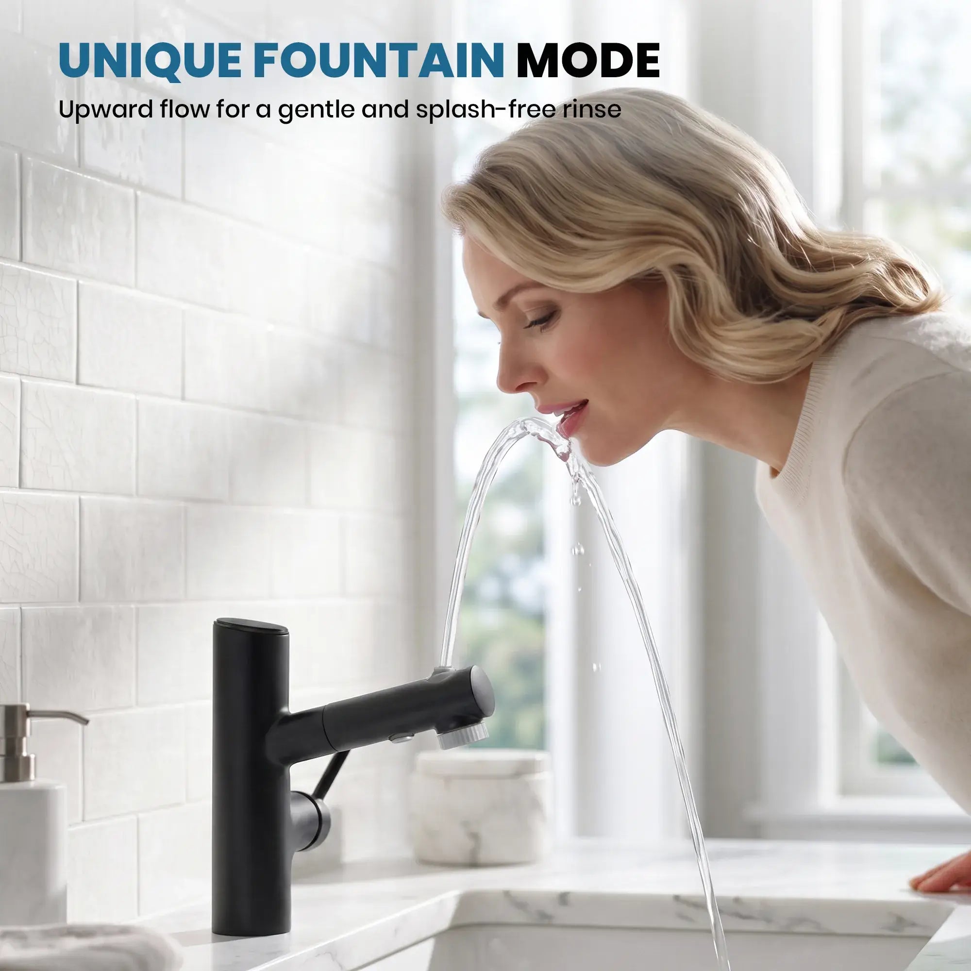 Lefton-Single-Handle Bathroom Fountain Faucet With Temperature Display-Bathroom Faucet-Lefton Home