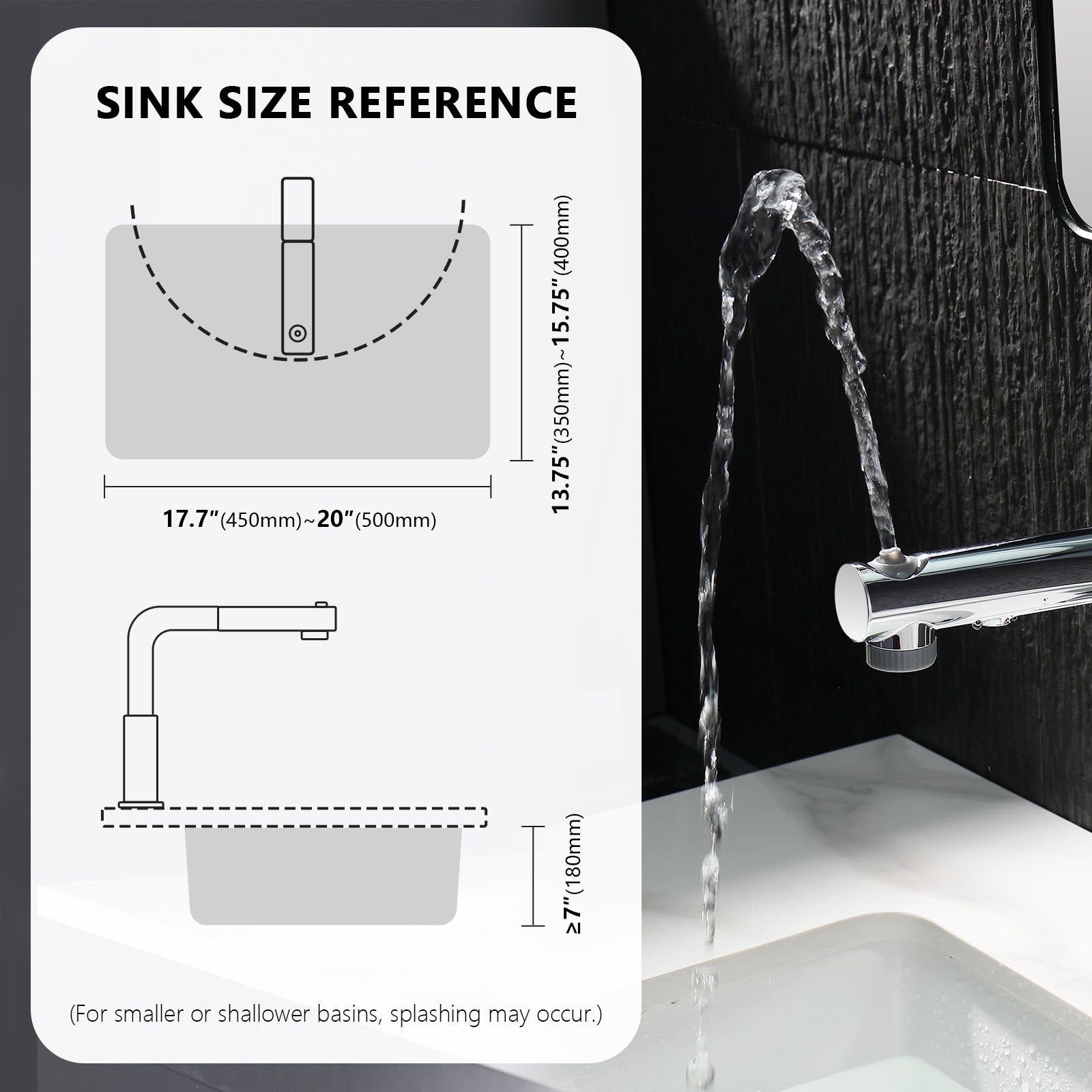 Lefton Single - Hole Liftable Pull - Out Bathroom Faucet With Temperature Display - BF2501 - Bathroom Faucets - Lefton Home